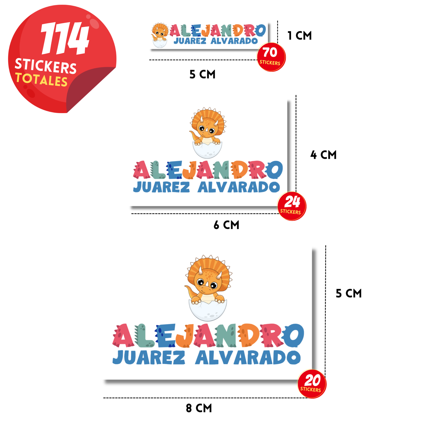 Letras Dinosaurio, Etiquetas Escolares Personalizadas Libretas, Libros y Lápices