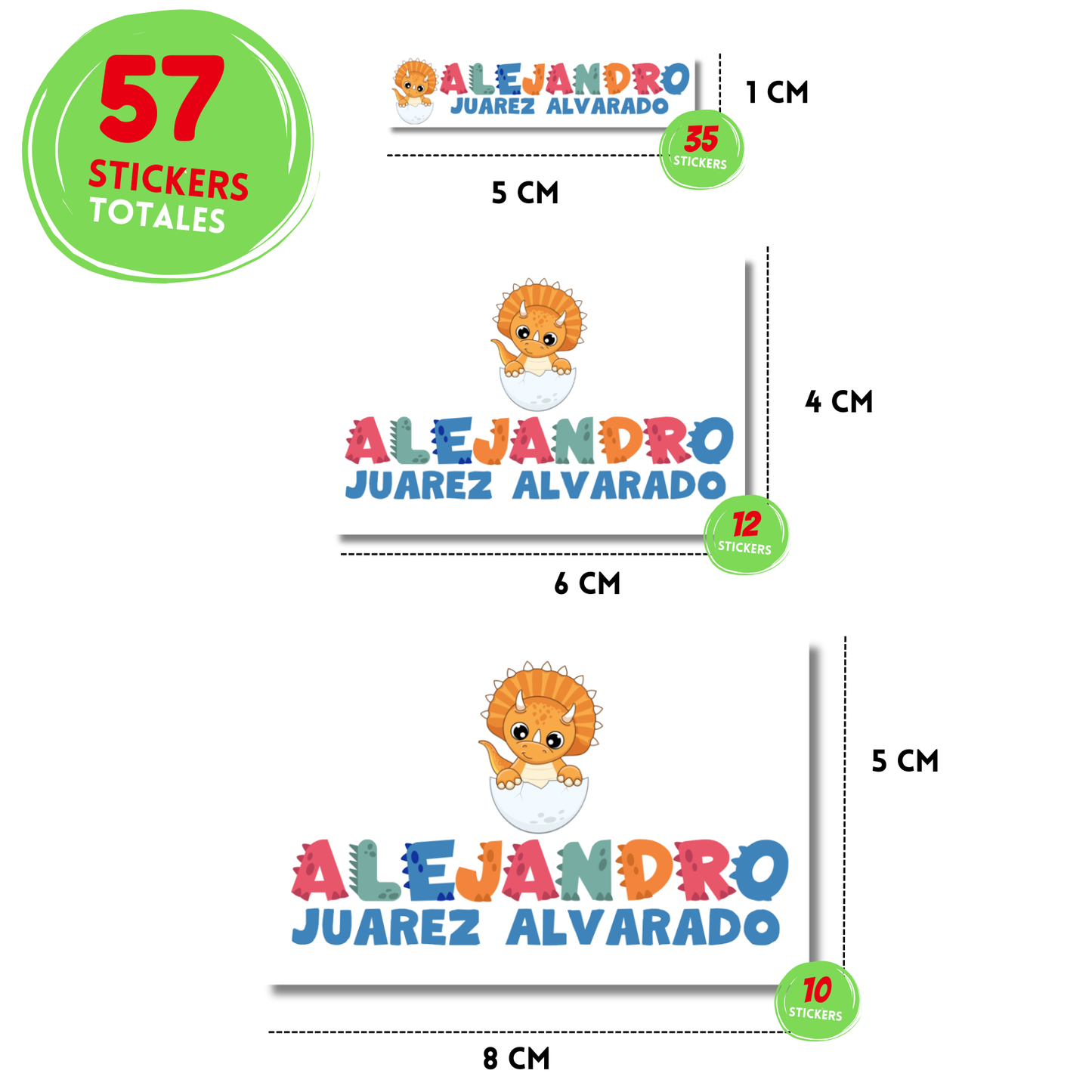 Letras Dinosaurio, Etiquetas Escolares Personalizadas Libretas, Libros y Lápices