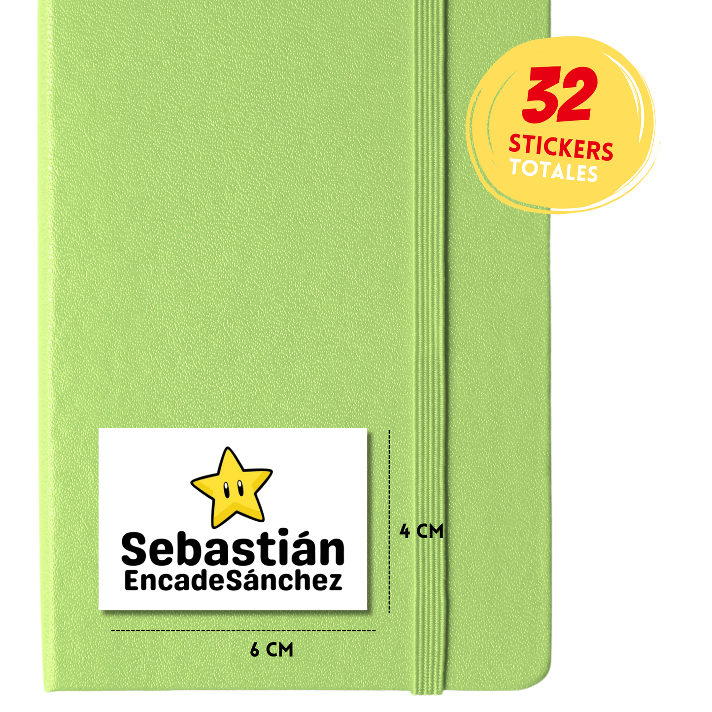 Estrella Mario Bros Etiquetas Escolares Personalizadas Libretas, Libros y Lápices