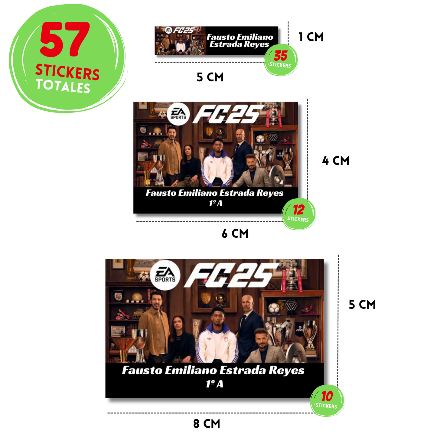 FC25 Etiquetas Escolares Personalizadas Libretas, Libros y Lápices