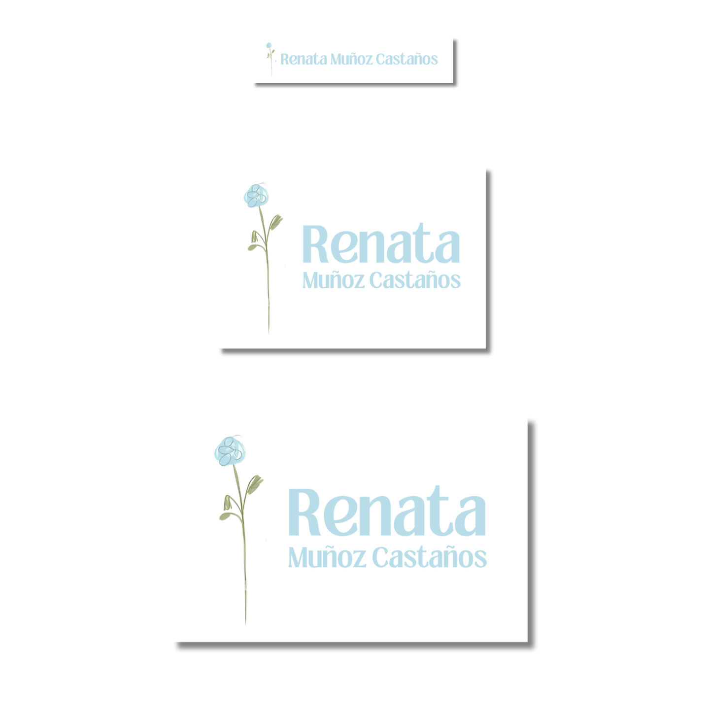 Flor Azul Aesthetic Etiquetas Escolares Personalizadas Libretas, Libros y Lápices