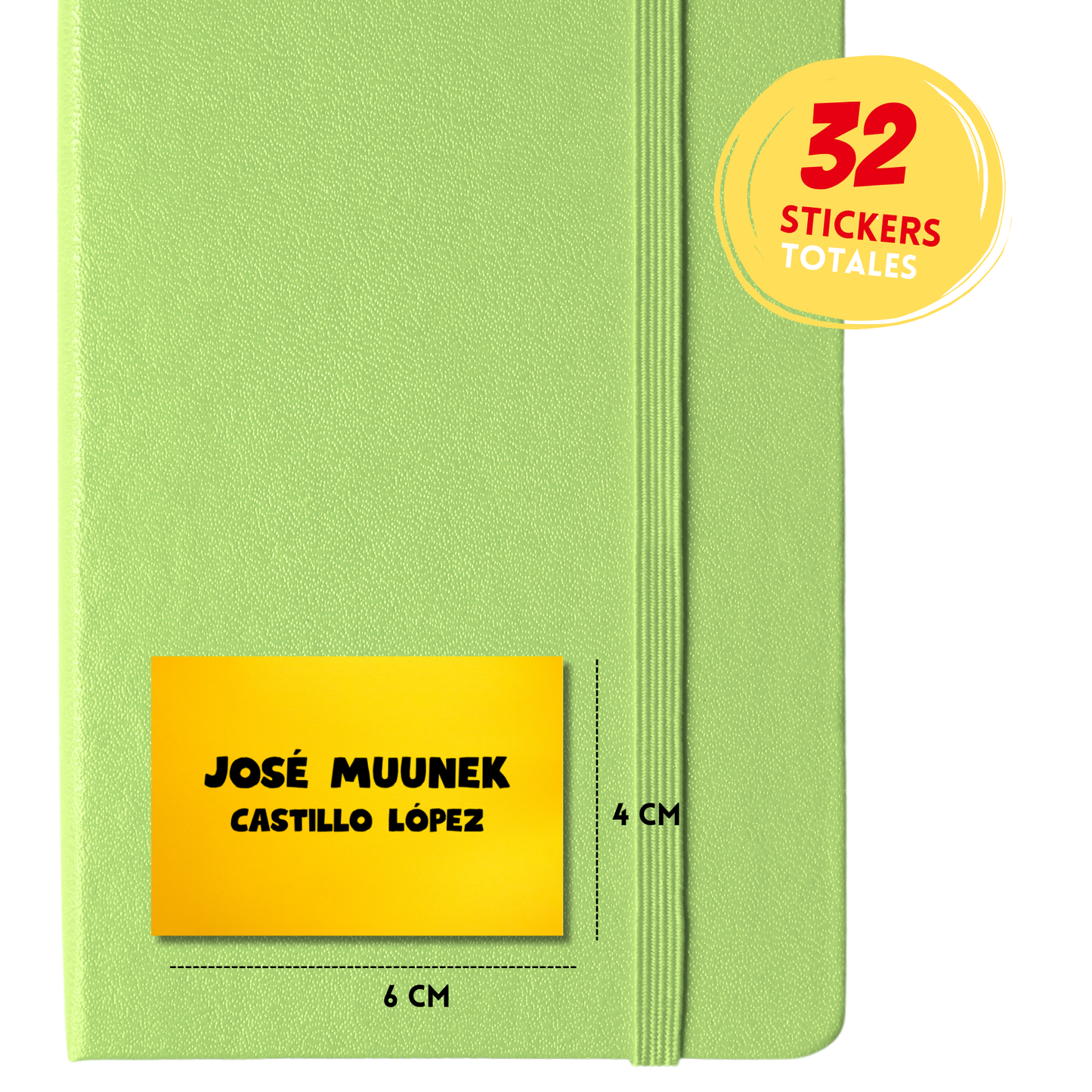Fondo Amarillo, Etiquetas Escolares Personalizadas Libretas, Libros y Lápices