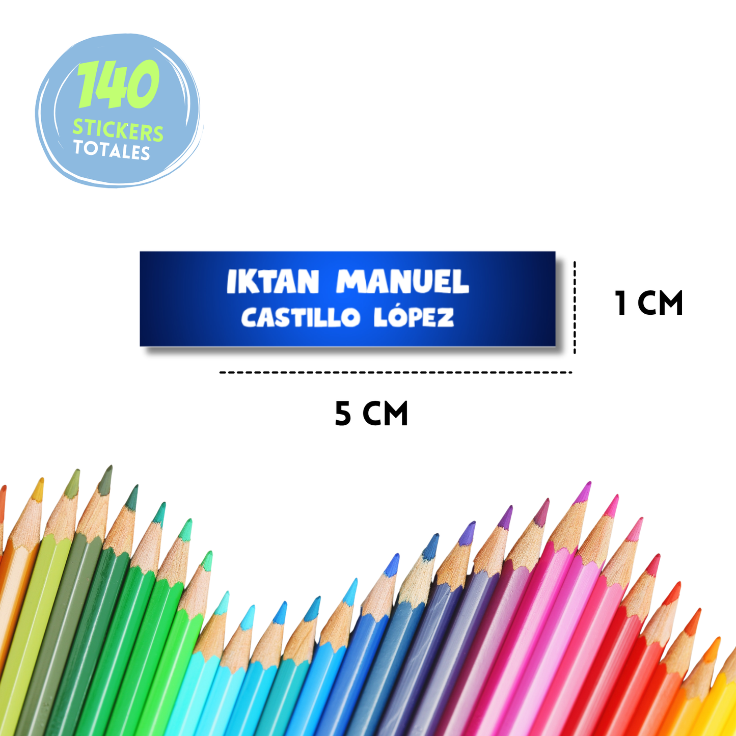 Fondo Azul, Etiquetas Escolares Personalizadas Libretas, Libros y Lápices
