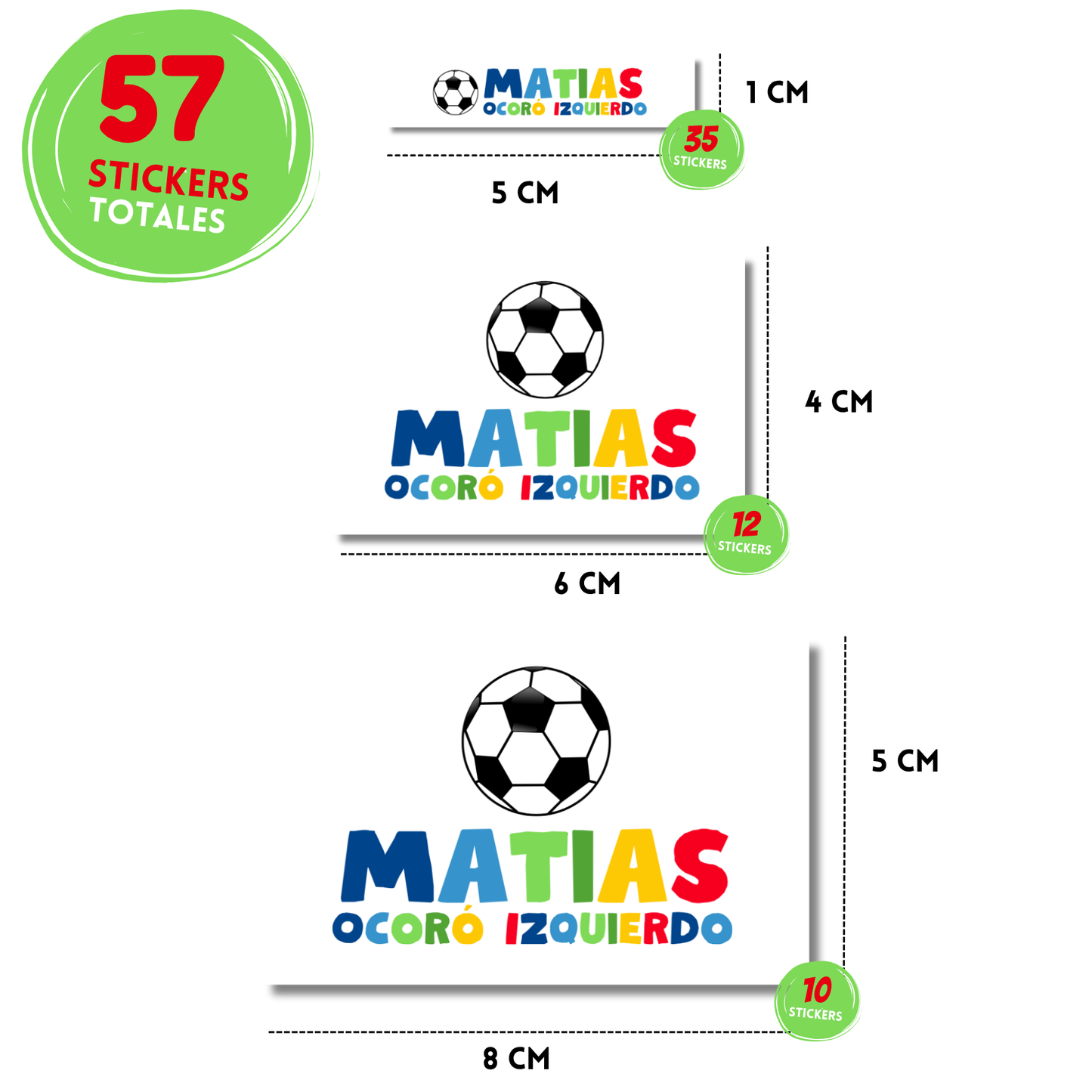 Futbol letras colores Etiquetas Escolares Personalizadas Libretas, Libros y Lápices