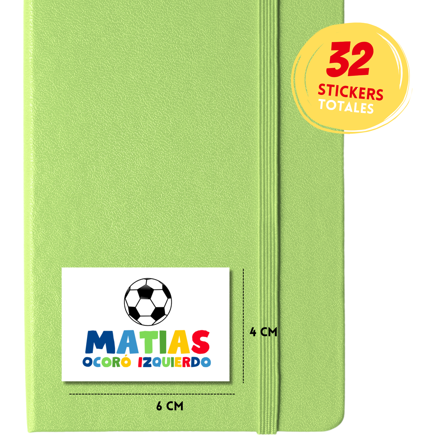 Futbol letras colores Etiquetas Escolares Personalizadas Libretas, Libros y Lápices