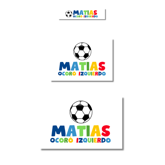 Futbol letras colores Etiquetas Escolares Personalizadas Libretas, Libros y Lápices