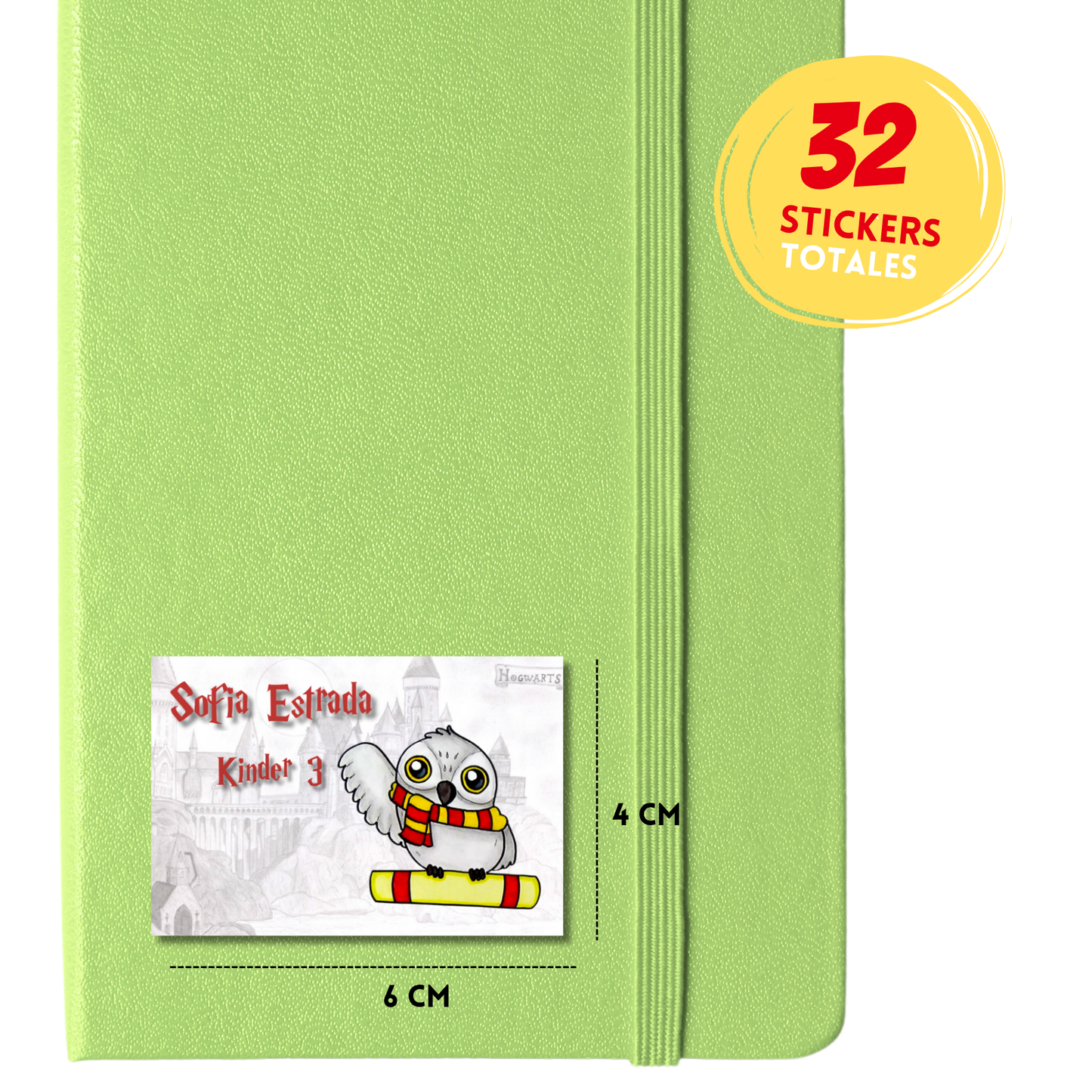 Hedwig Caricatura Etiquetas Escolares Personalizadas Libretas, Libros y Lápices