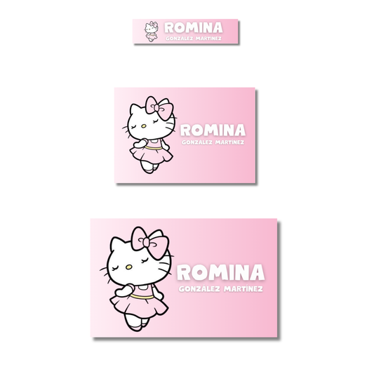 Hello Kitty Bailando Etiquetas Escolares Personalizadas Libretas, Libros y Lápices
