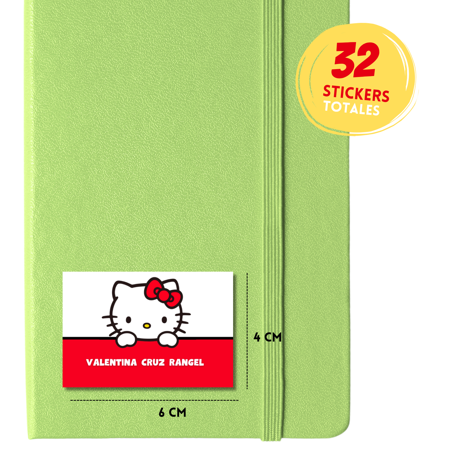 Hello Kitty Etiquetas Escolares Personalizadas Libretas, Libros y Lápices