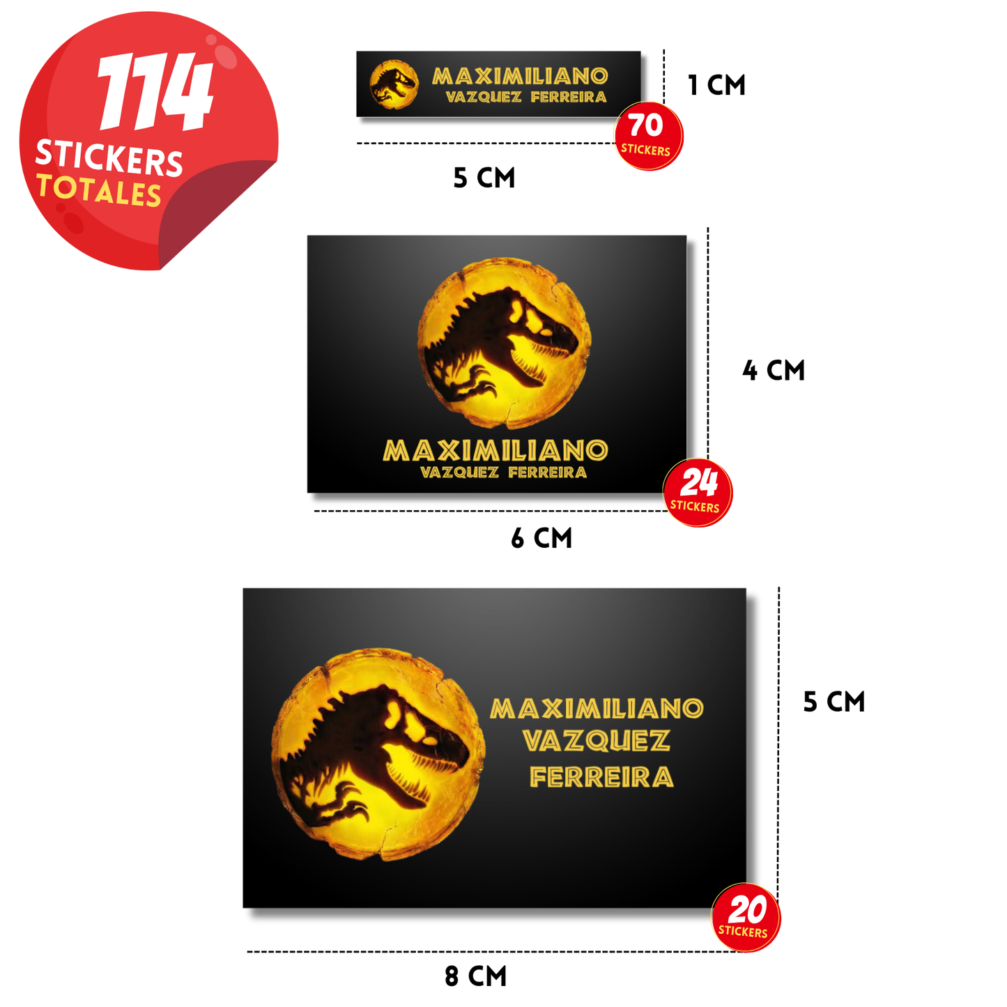 Jurassic Park Etiquetas Escolares Personalizadas Libretas, Libros y Lápices