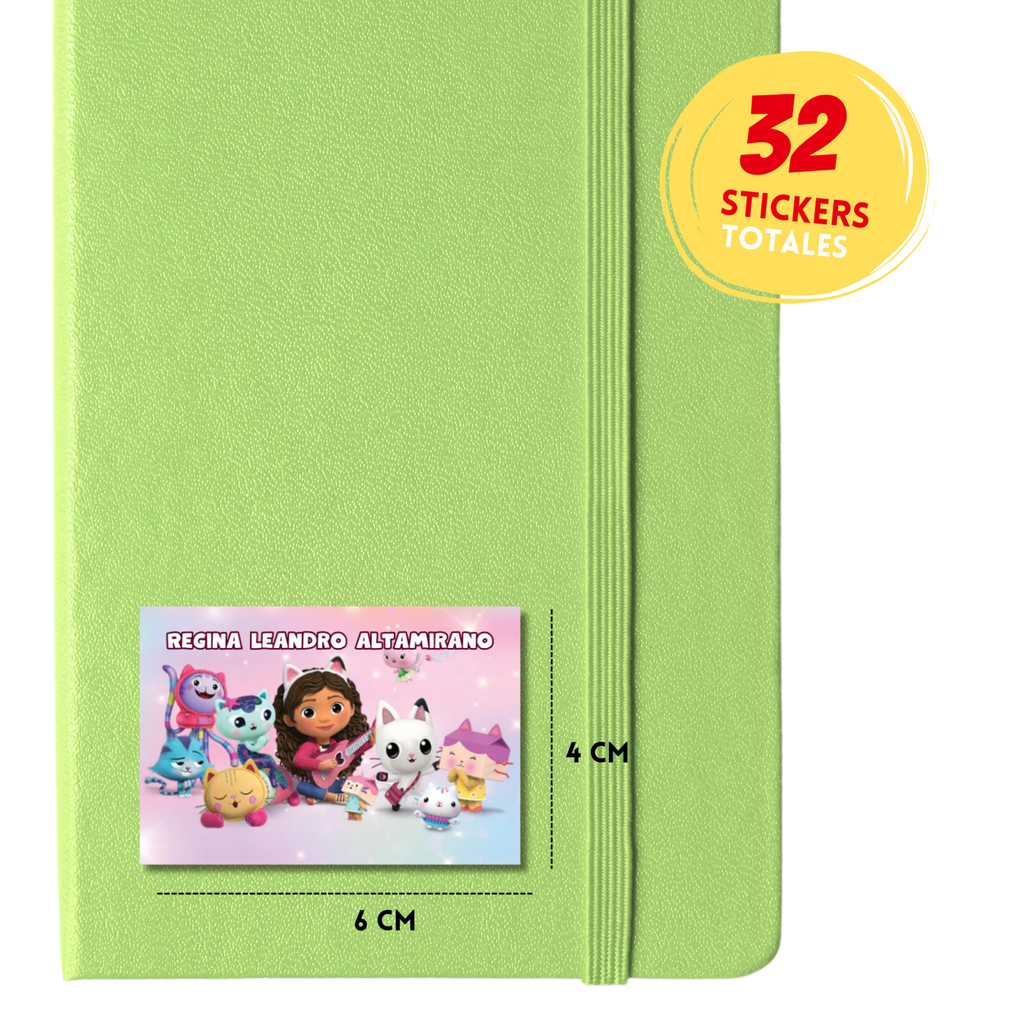 La Casa Mágica de Gabby Etiquetas Escolares Personalizadas Libretas, Libros y Lápices