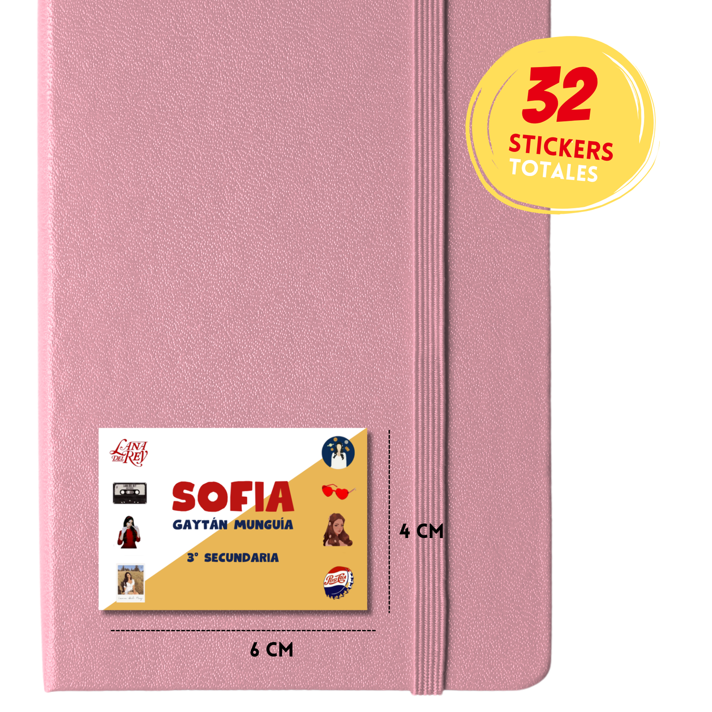 Lana del Rey Etiquetas Escolares Personalizadas Libretas, Libros y Lápices