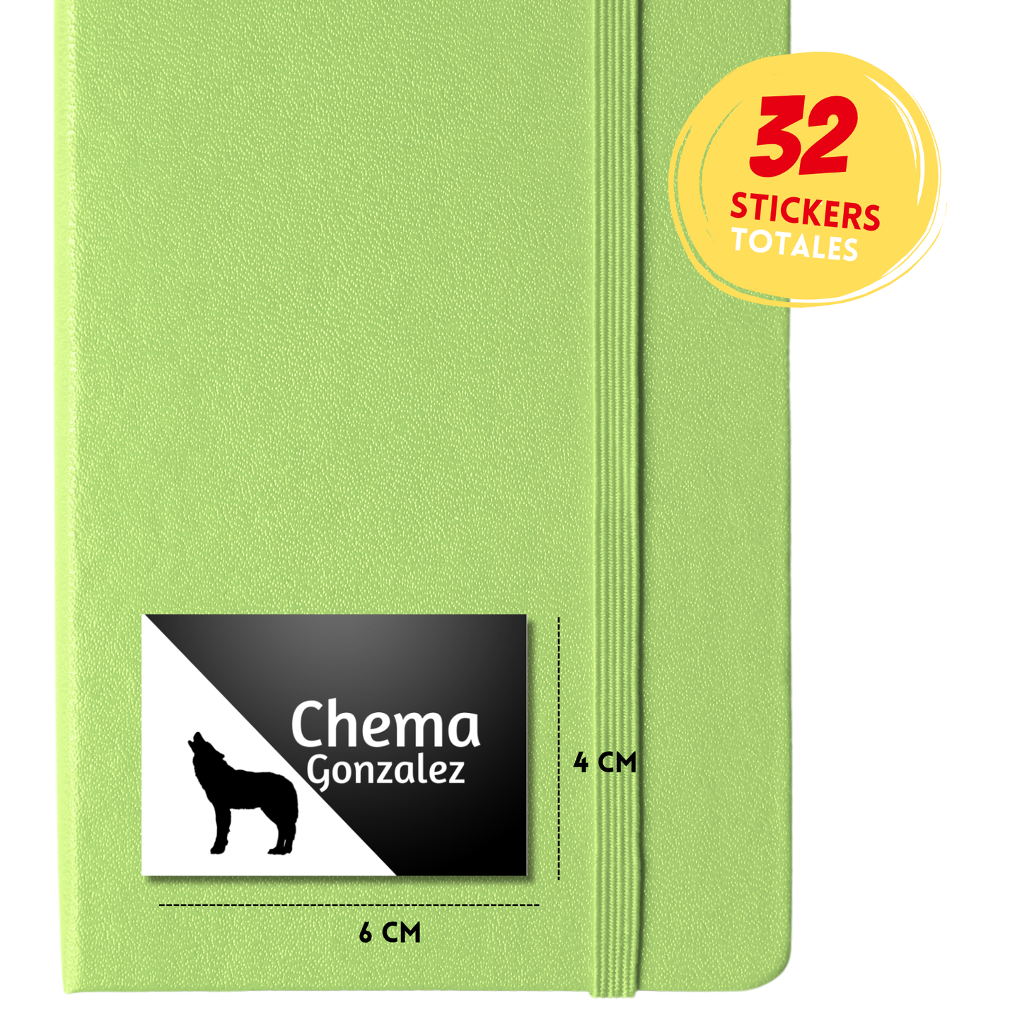 Lobo Negro Etiquetas Escolares Personalizadas Libretas, Libros y Lápices