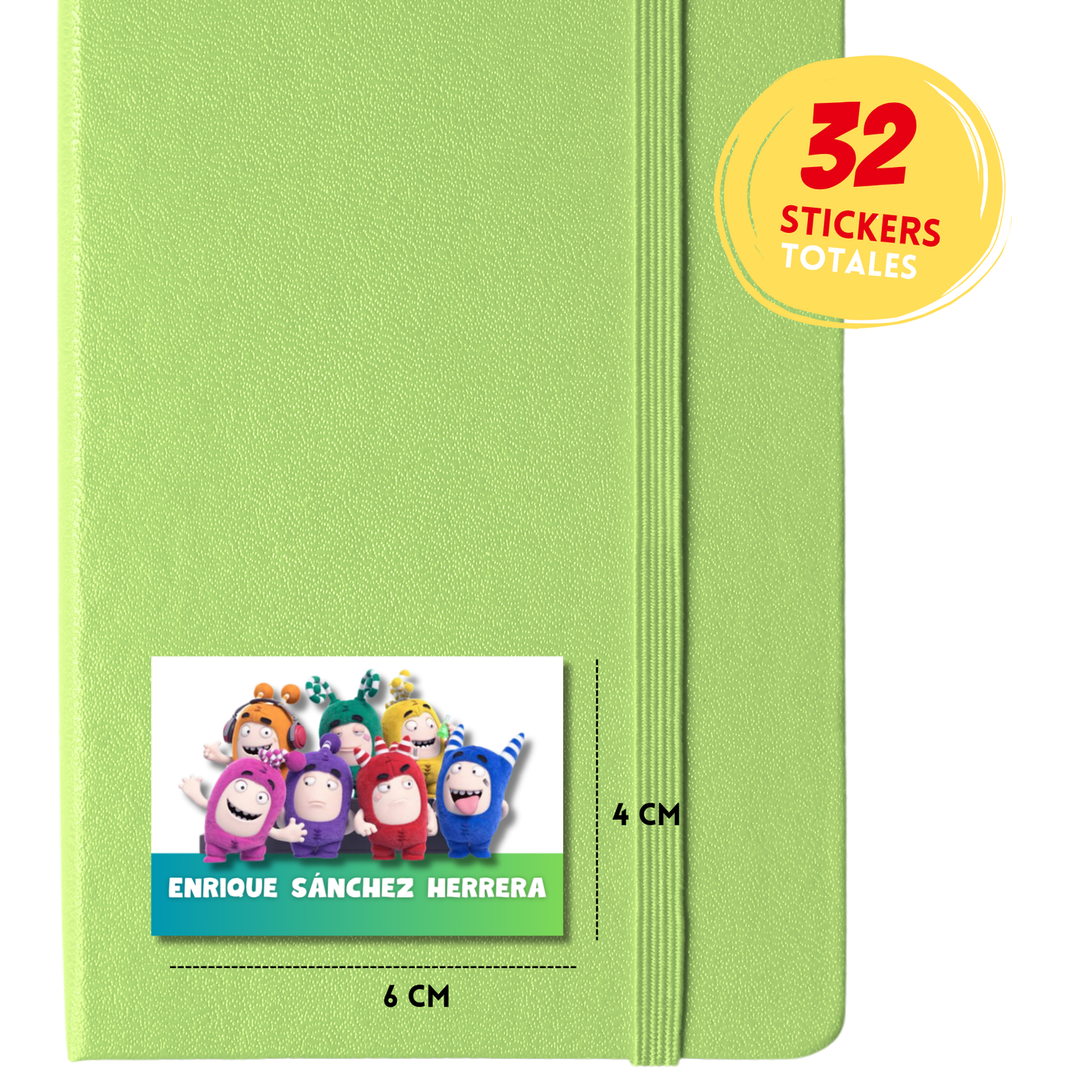 Los Oddbods Etiquetas Escolares Personalizadas Libretas, Libros y Lápices