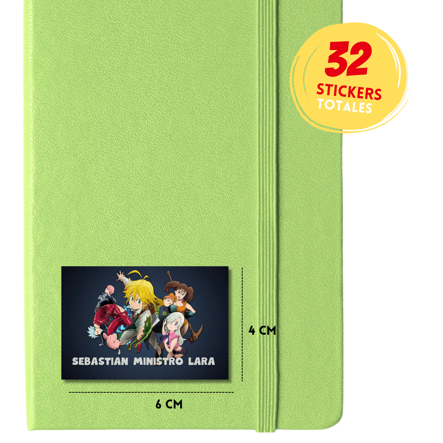 Los 7 Pecados Capitales Etiquetas Escolares Personalizadas Libretas, Libros y Lápices