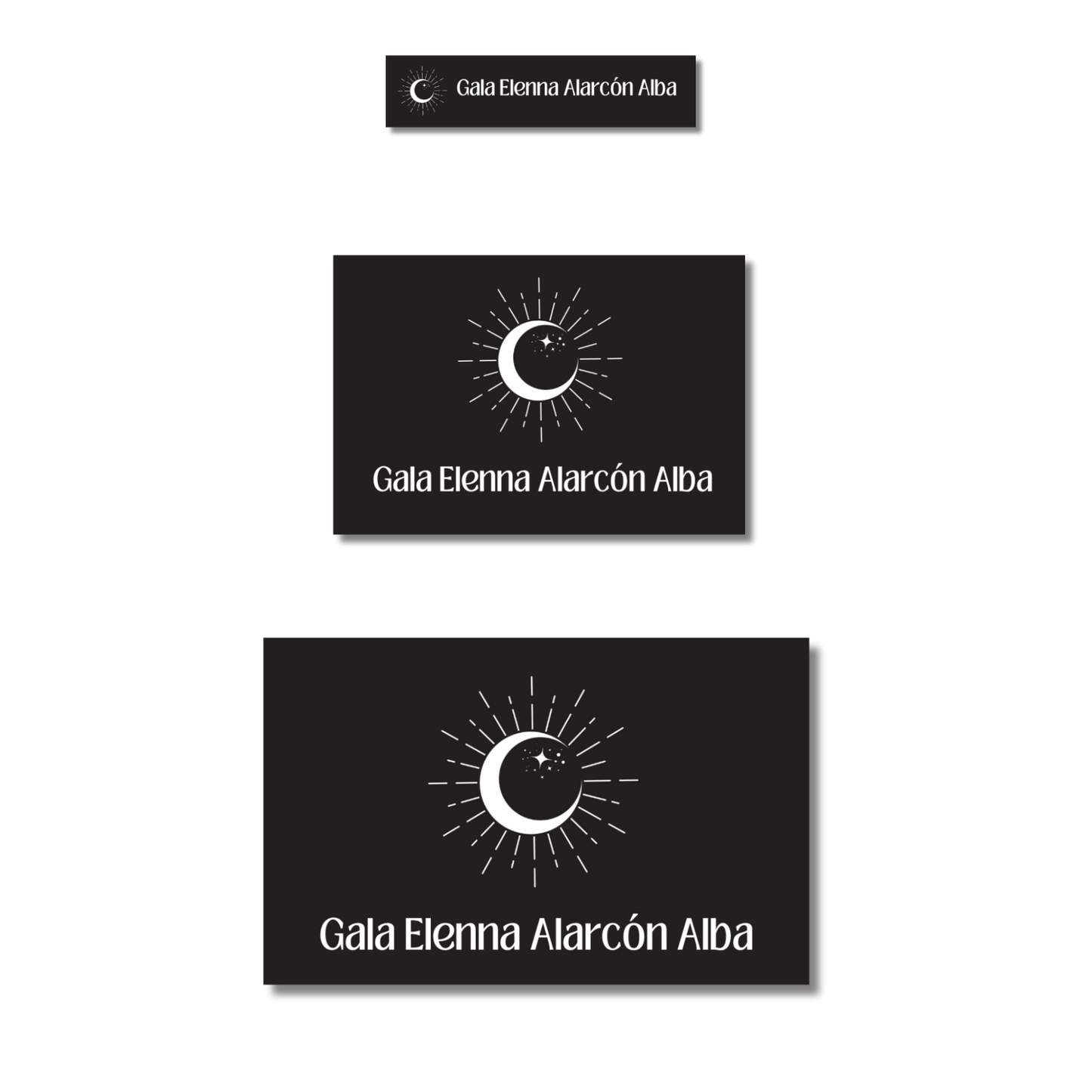 Luna Sol brillante Etiquetas Escolares Personalizadas Libretas, Libros y Lápices