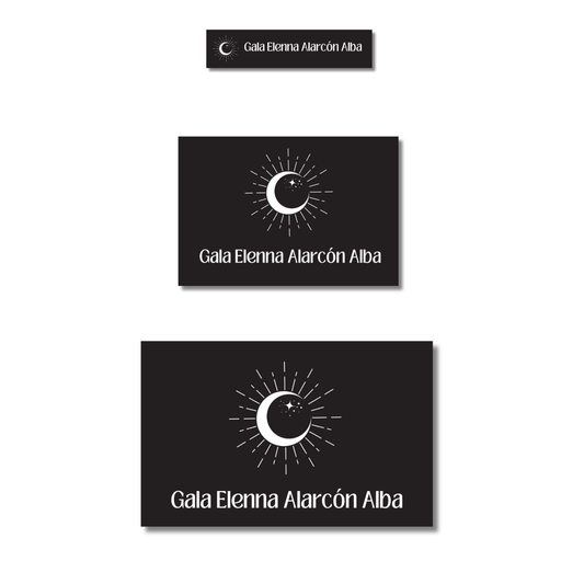 Luna Sol brillante Etiquetas Escolares Personalizadas Libretas, Libros y Lápices