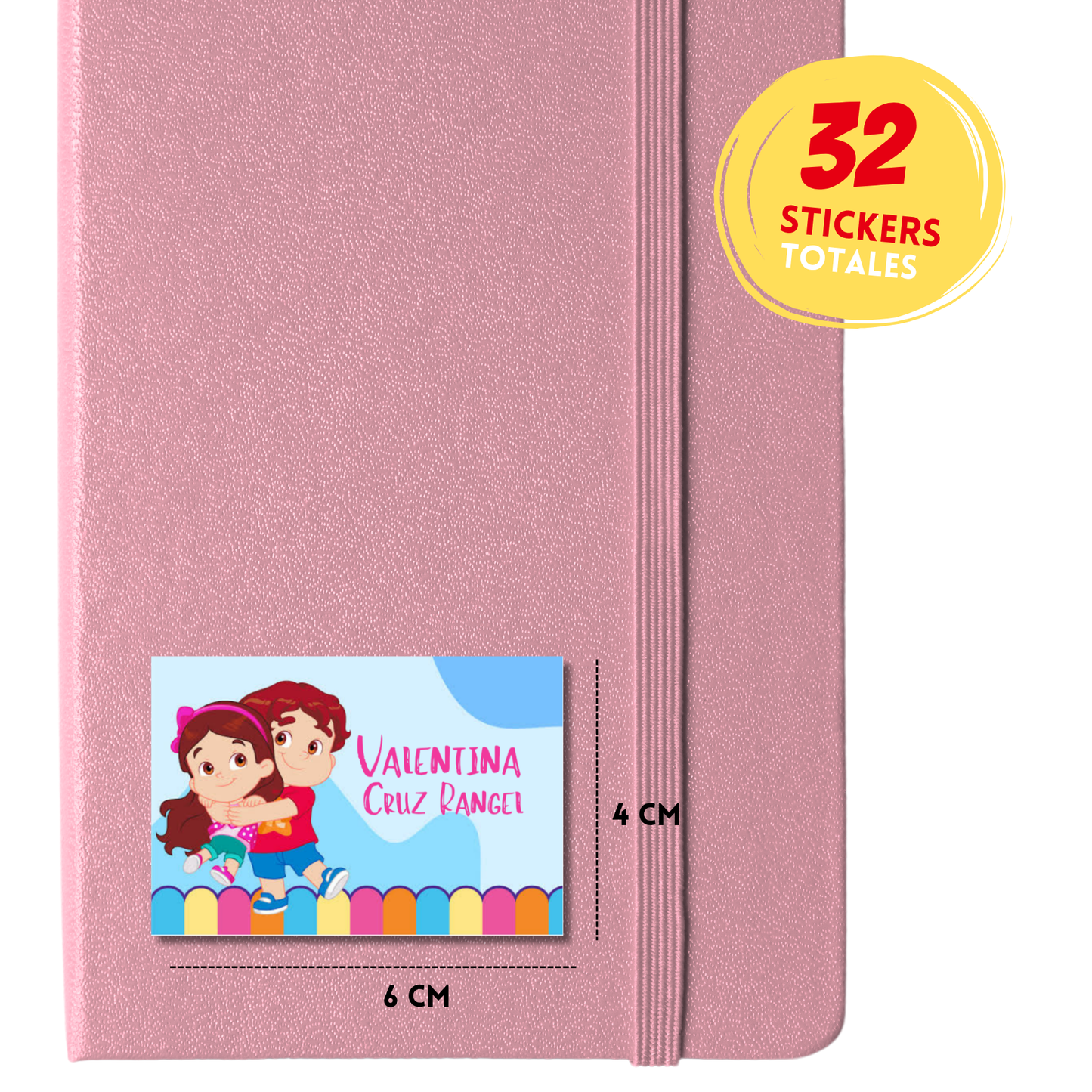 María Clara & JP Etiquetas Escolares Personalizadas Libretas, Libros y Lápices