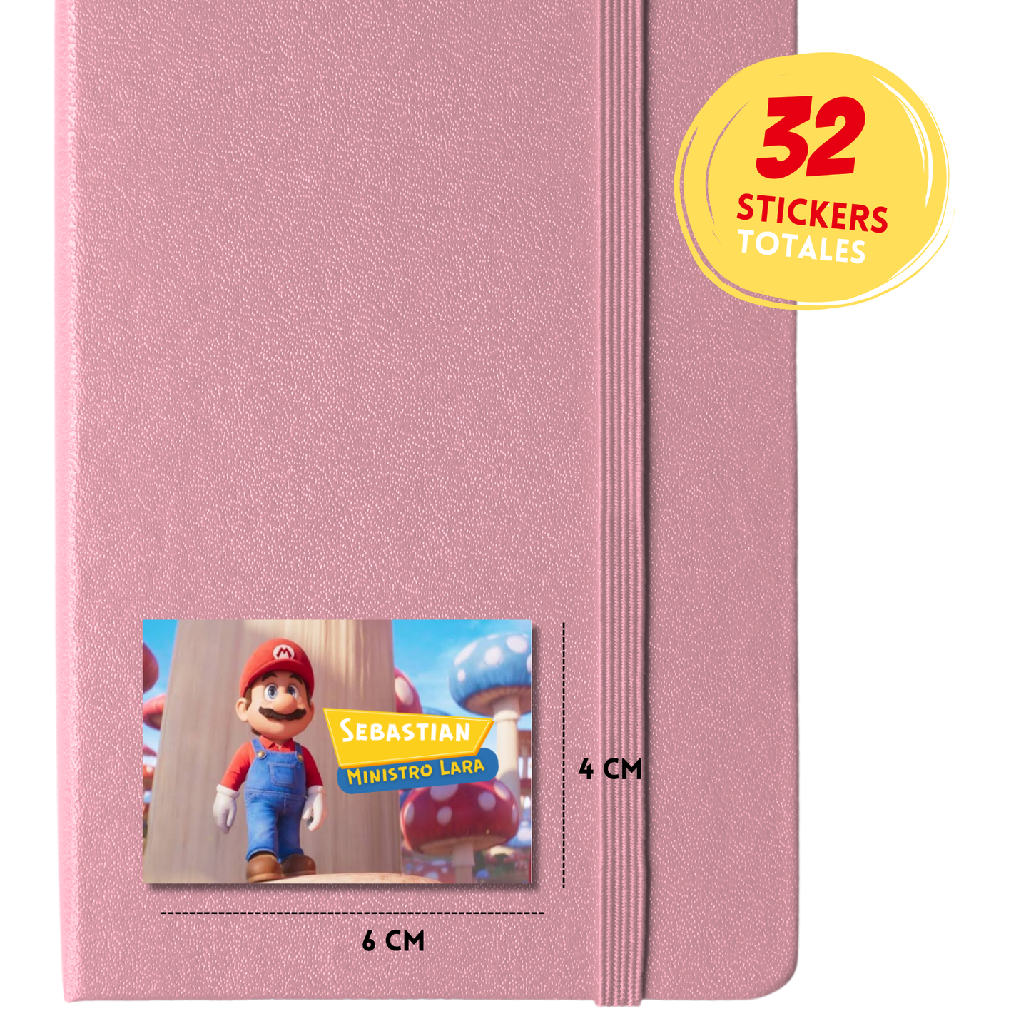 Mario Bros Etiquetas Escolares Personalizadas Libretas, Libros y Lápices