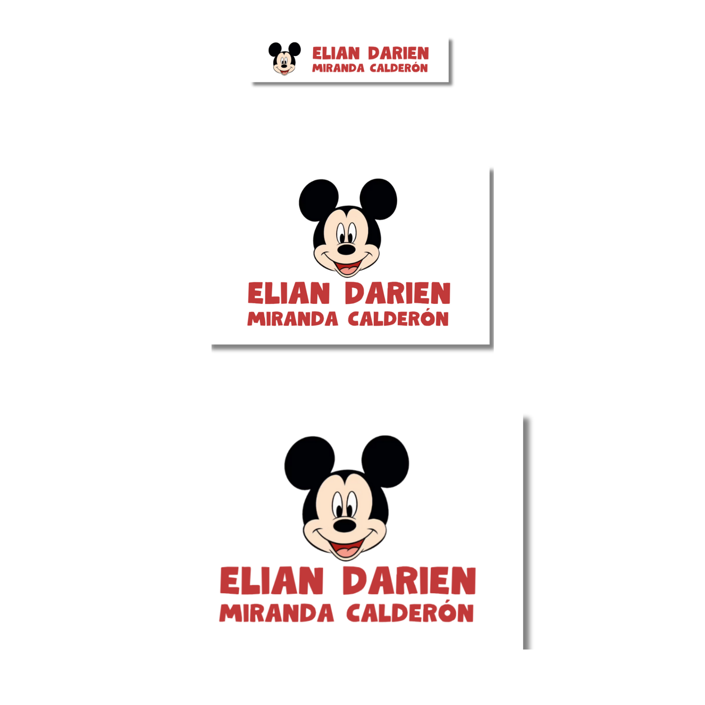 Mickey Mouse clásico Etiquetas Escolares Personalizadas Libretas, Libros y Lápices