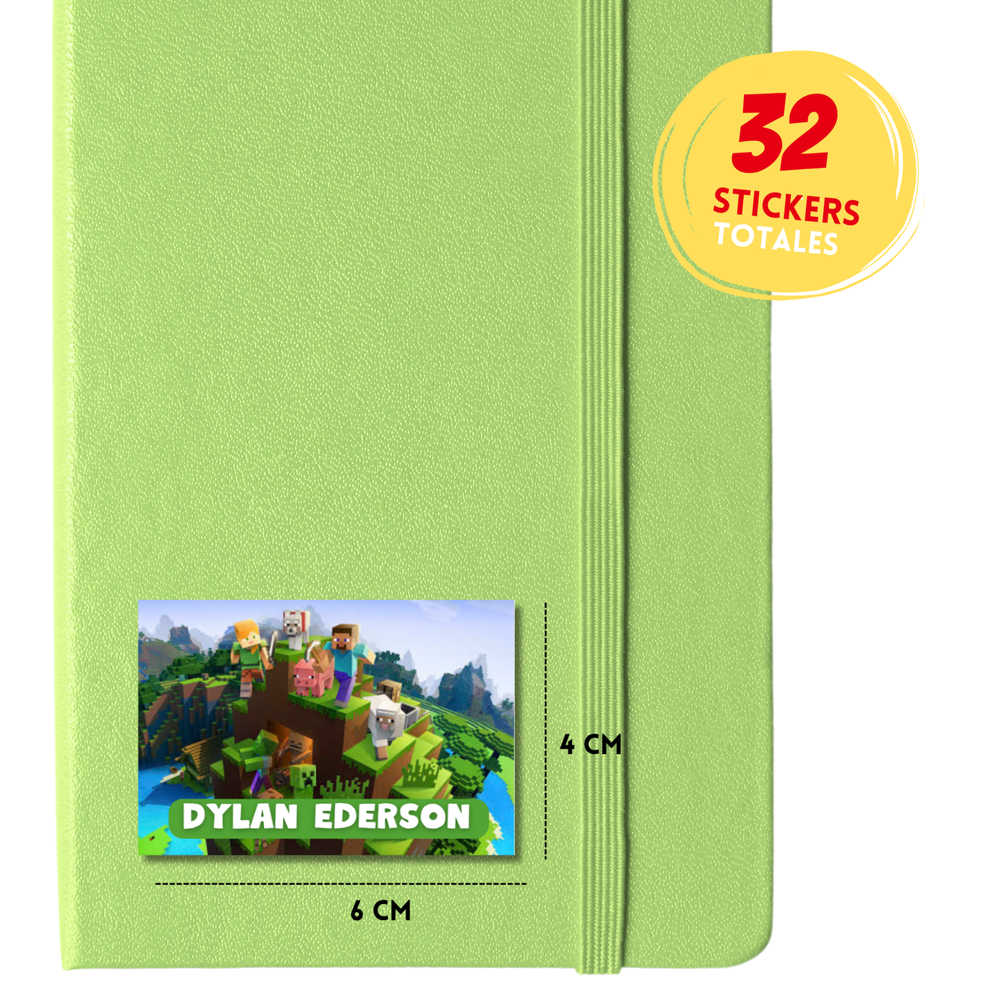 Minecraft Etiquetas Escolares Personalizadas Libretas, Libros y Lápices