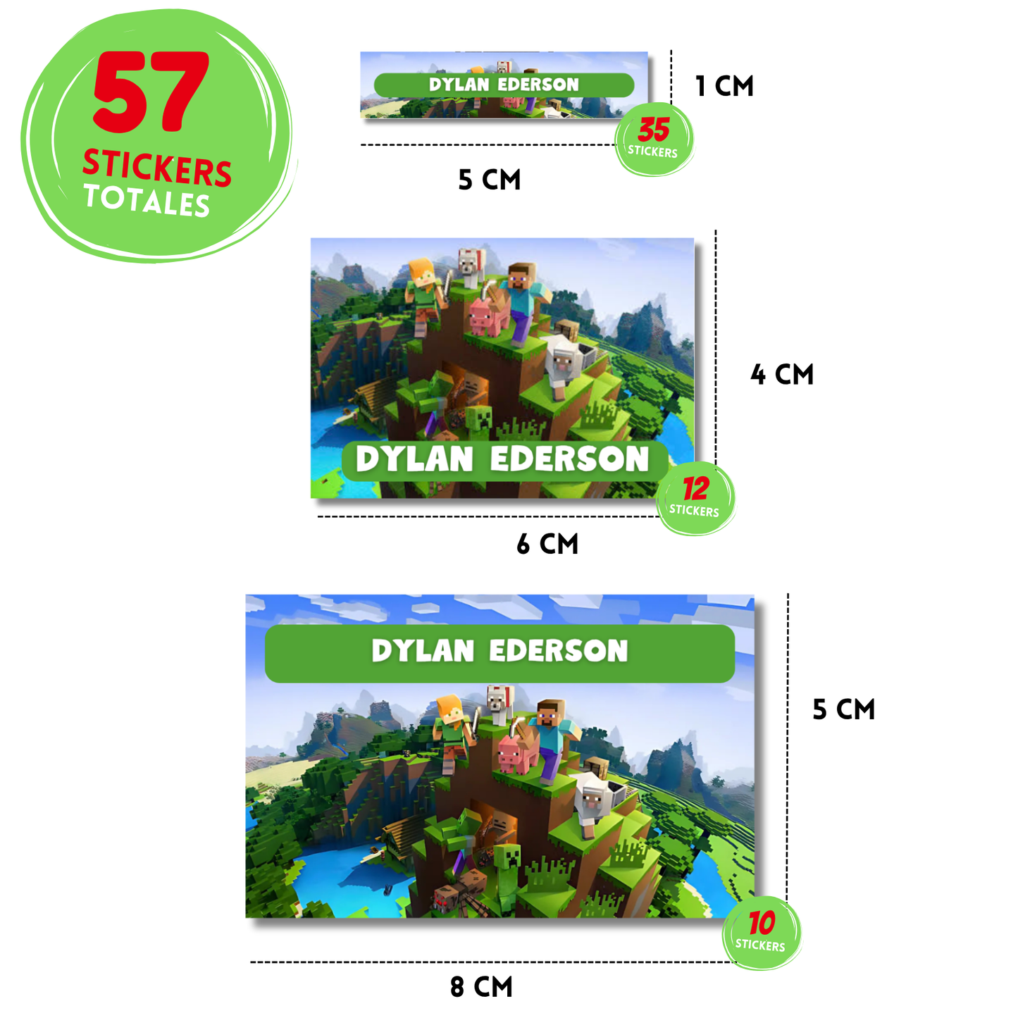 Minecraft Etiquetas Escolares Personalizadas Libretas, Libros y Lápices