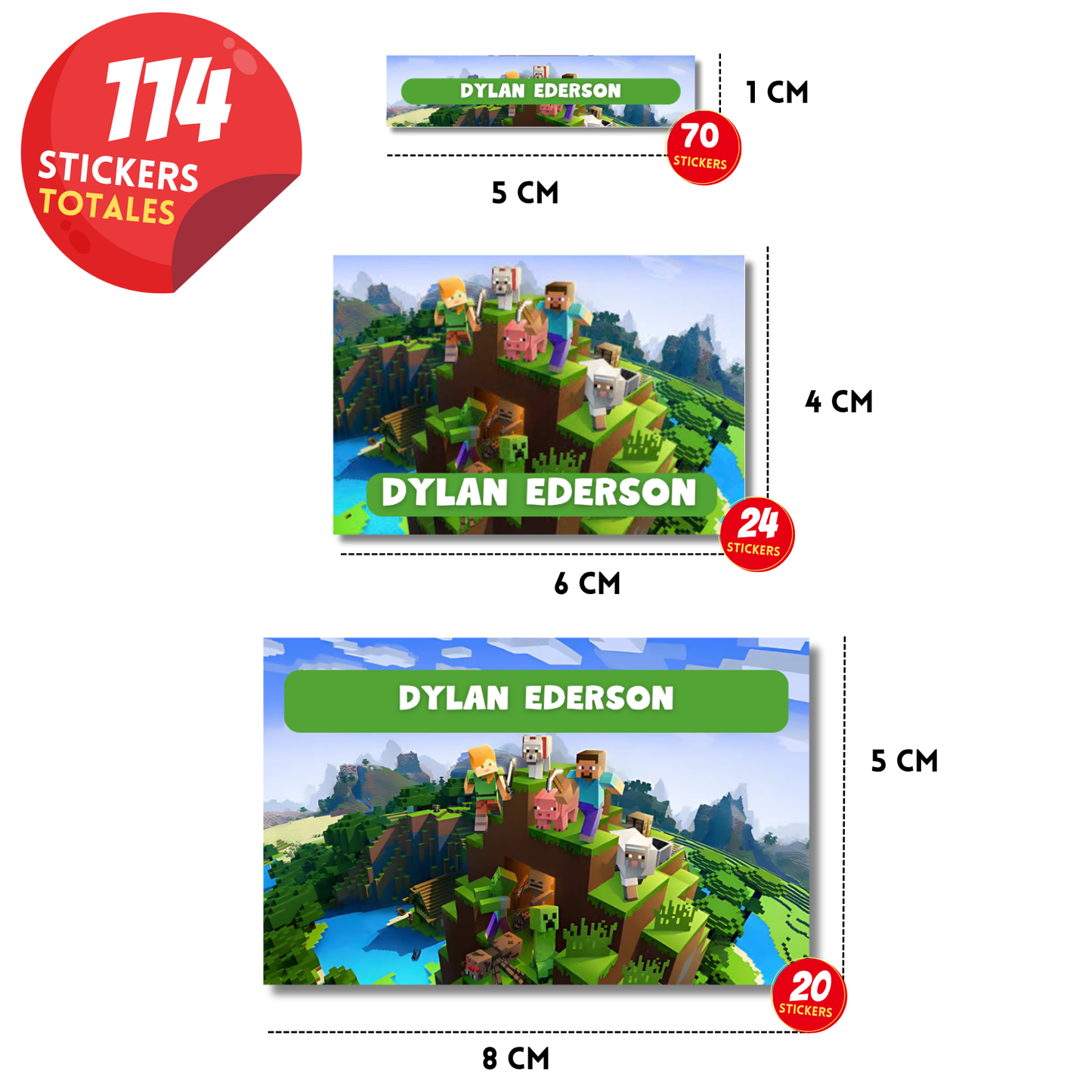 Minecraft Etiquetas Escolares Personalizadas Libretas, Libros y Lápices