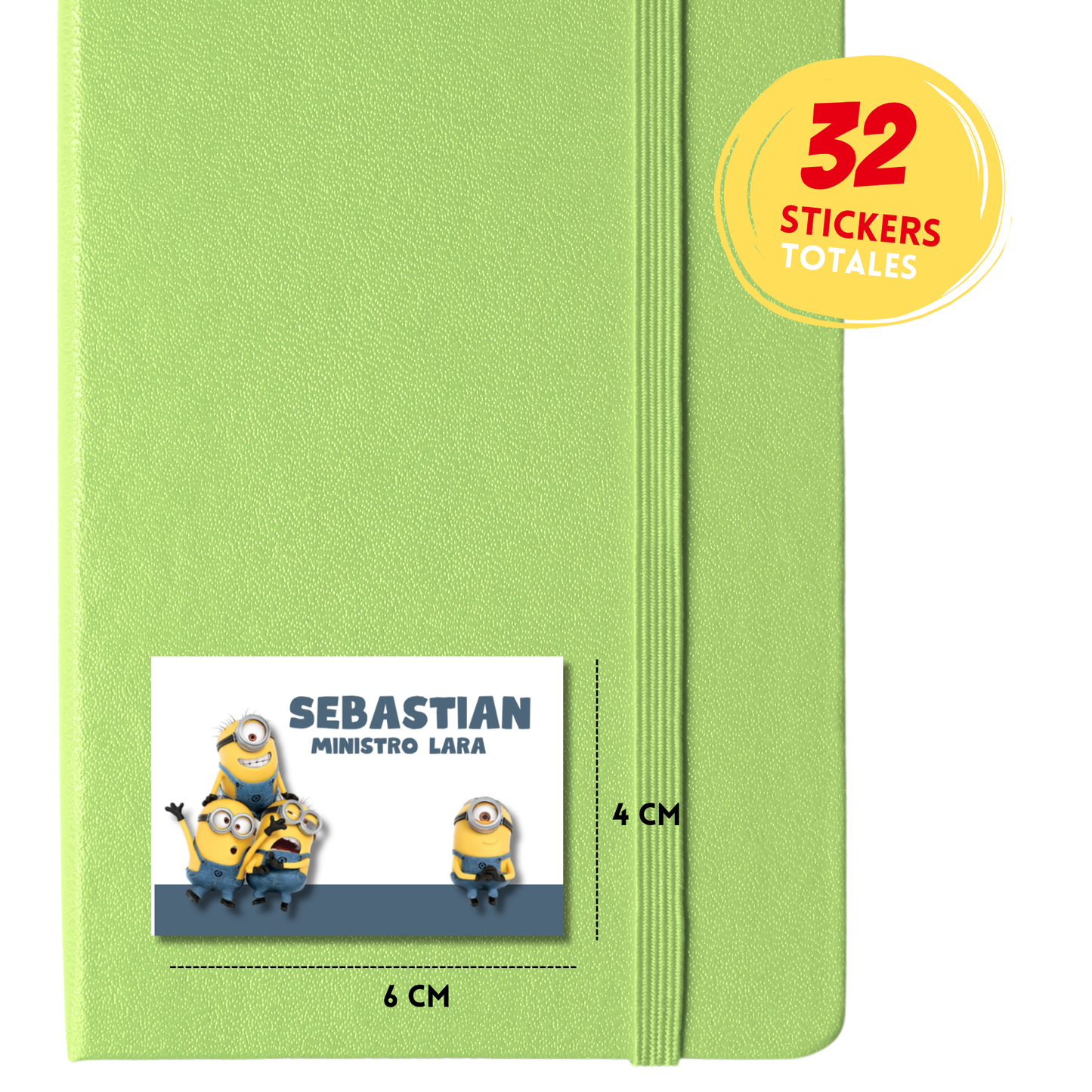 Minions Etiquetas Escolares Personalizadas Libretas, Libros y Lápices
