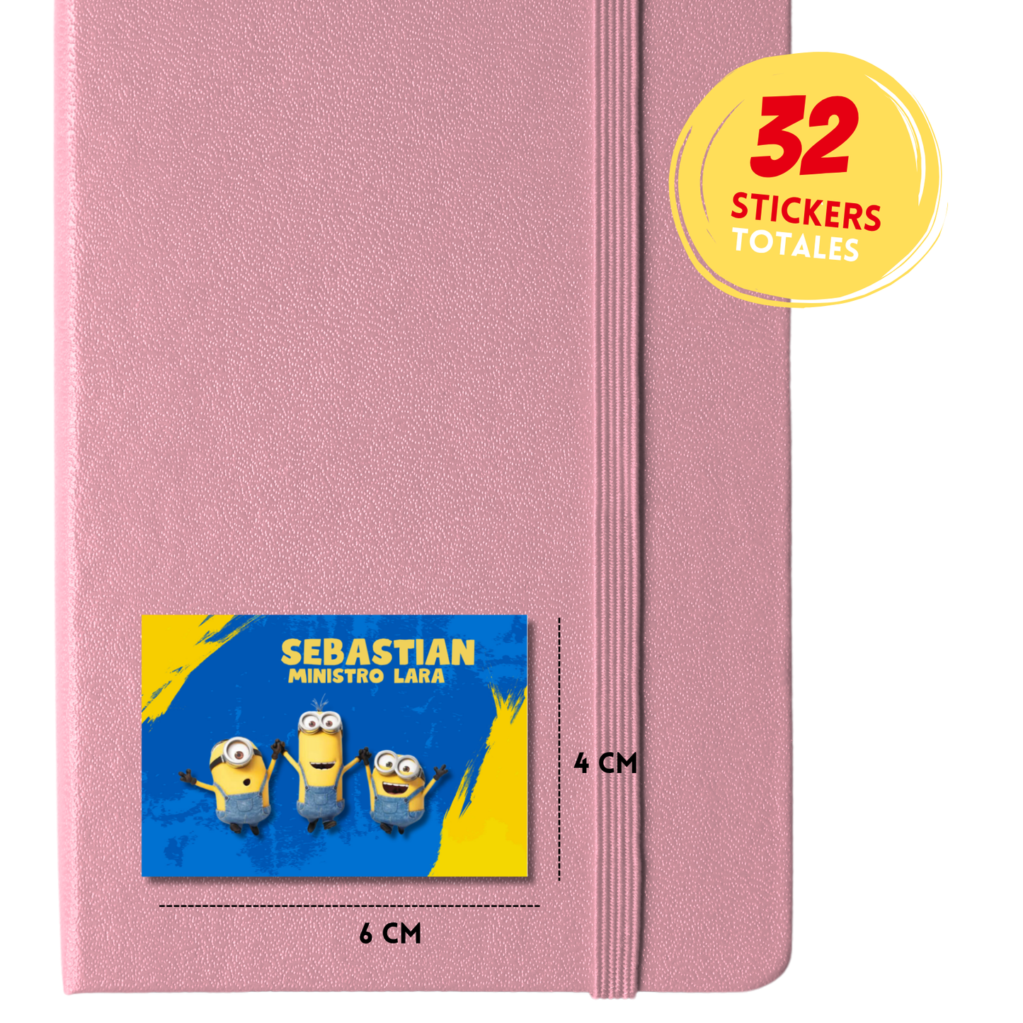 Minions Saltando Etiquetas Escolares Personalizadas Libretas, Libros y Lápices