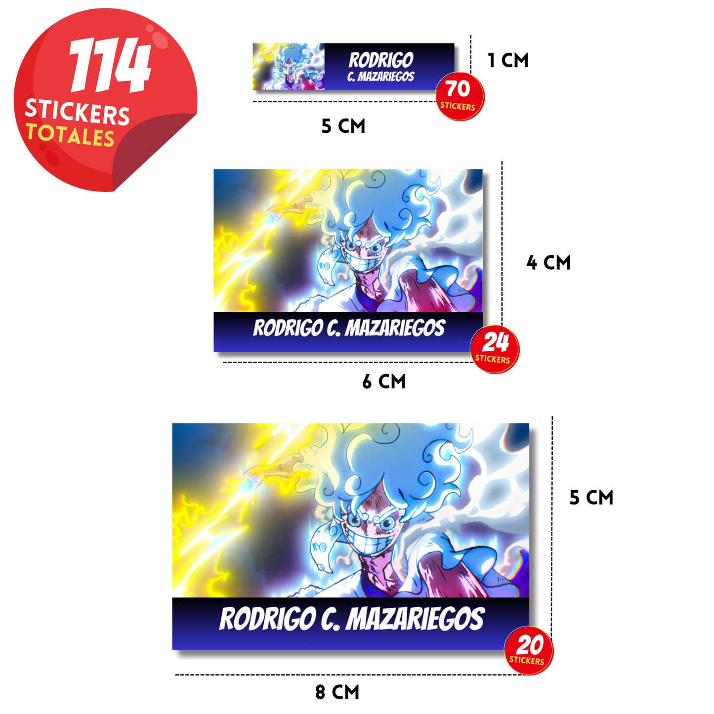 Monkey d´luffy Etiquetas Escolares Personalizadas Libretas, Libros y Lápices