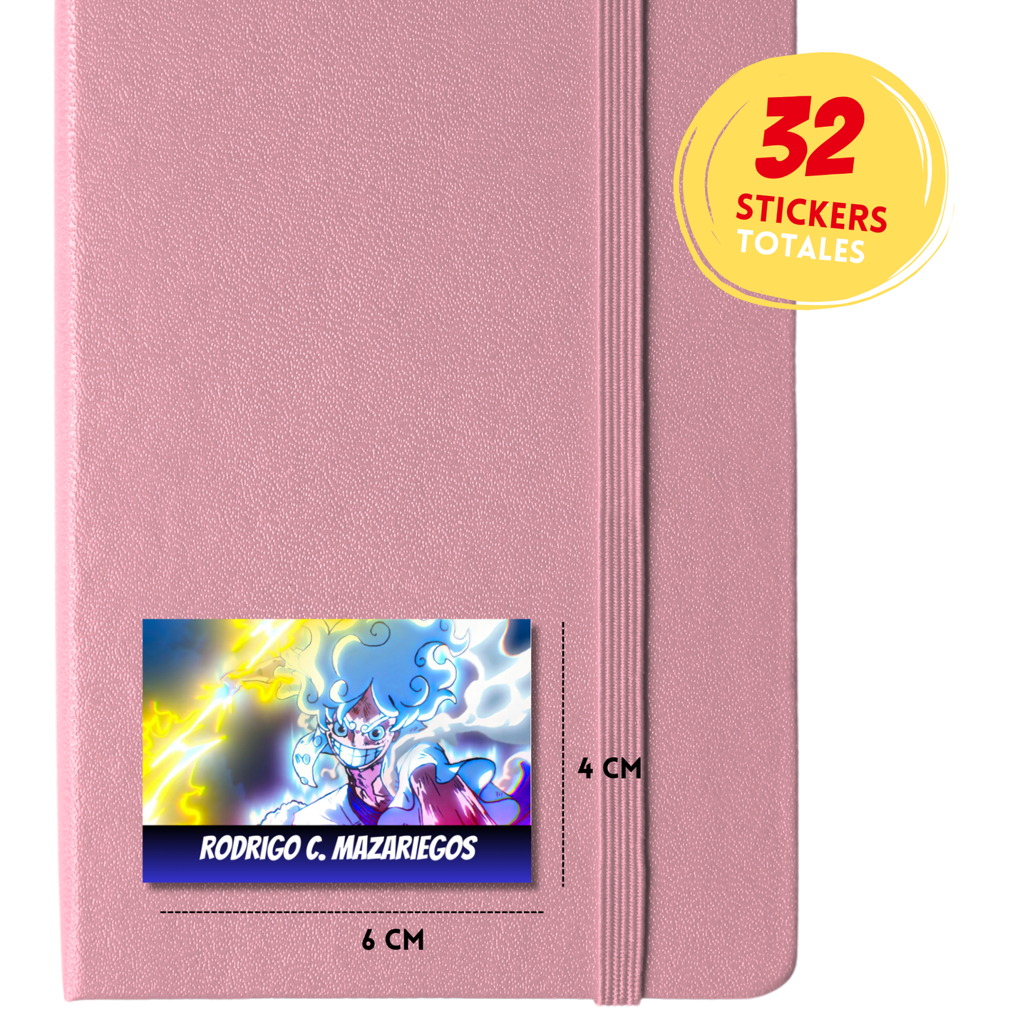 Monkey d´luffy Etiquetas Escolares Personalizadas Libretas, Libros y Lápices