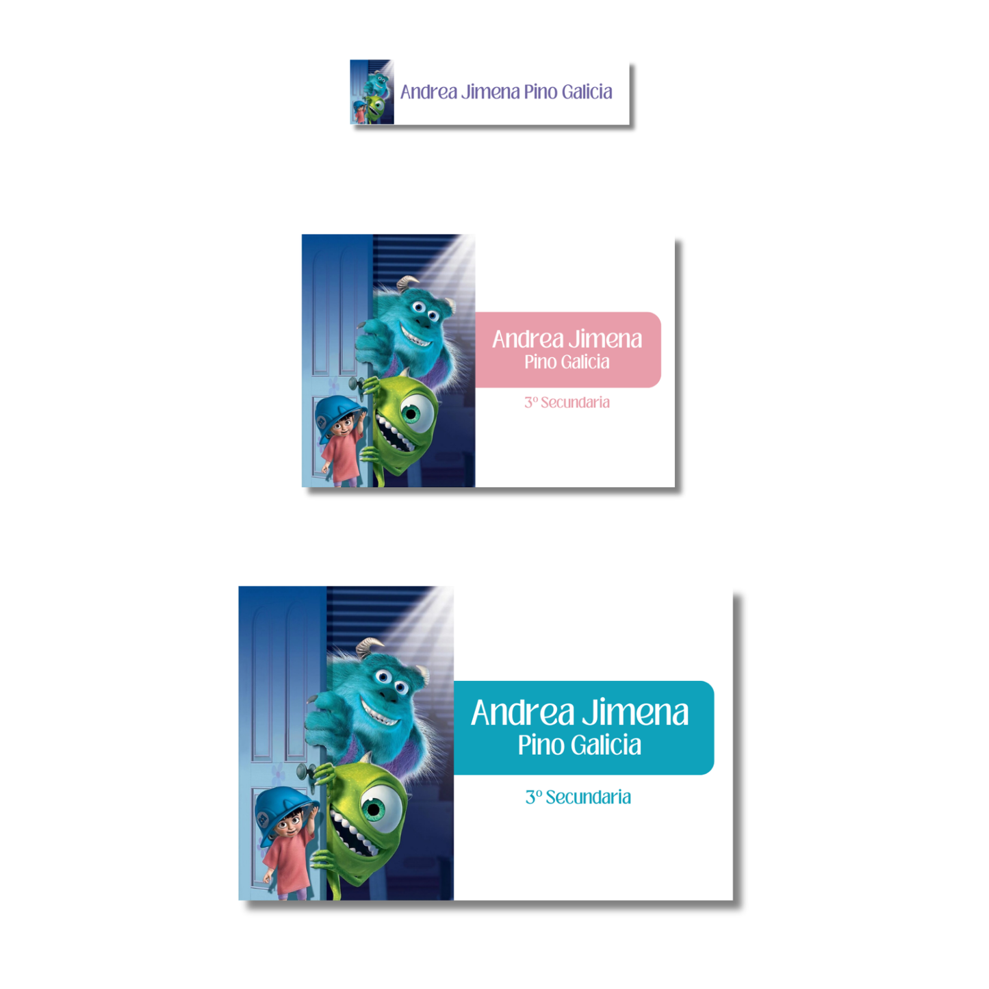 Monsters Inc. Escolares Personalizadas Libretas, Libros y Lápices