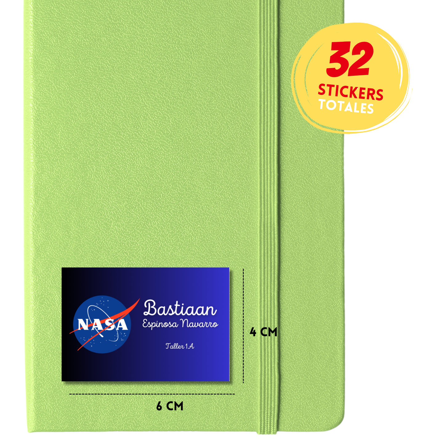 NASA Logo Etiquetas Escolares Personalizadas Libretas, Libros y Lápices
