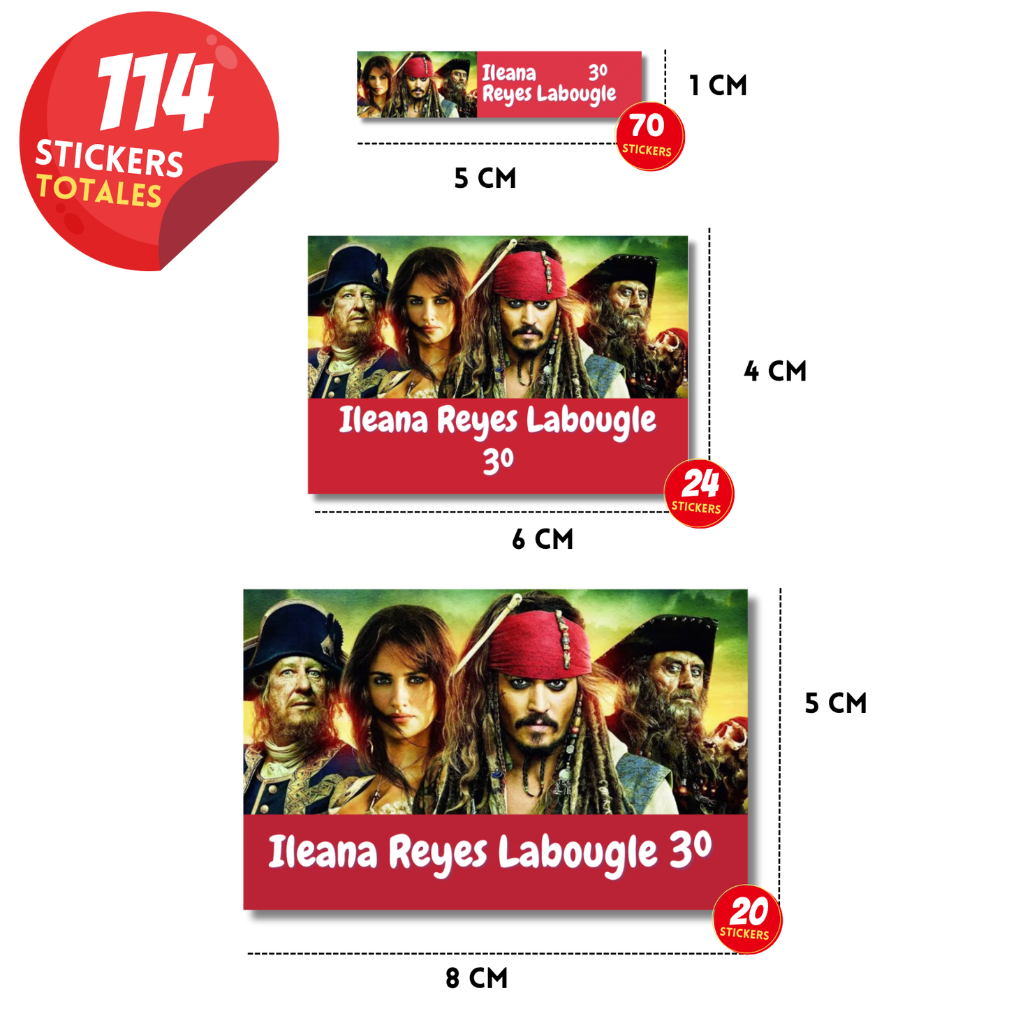 Piratas del Caribe Escolares Personalizadas Libretas, Libros y Lápices