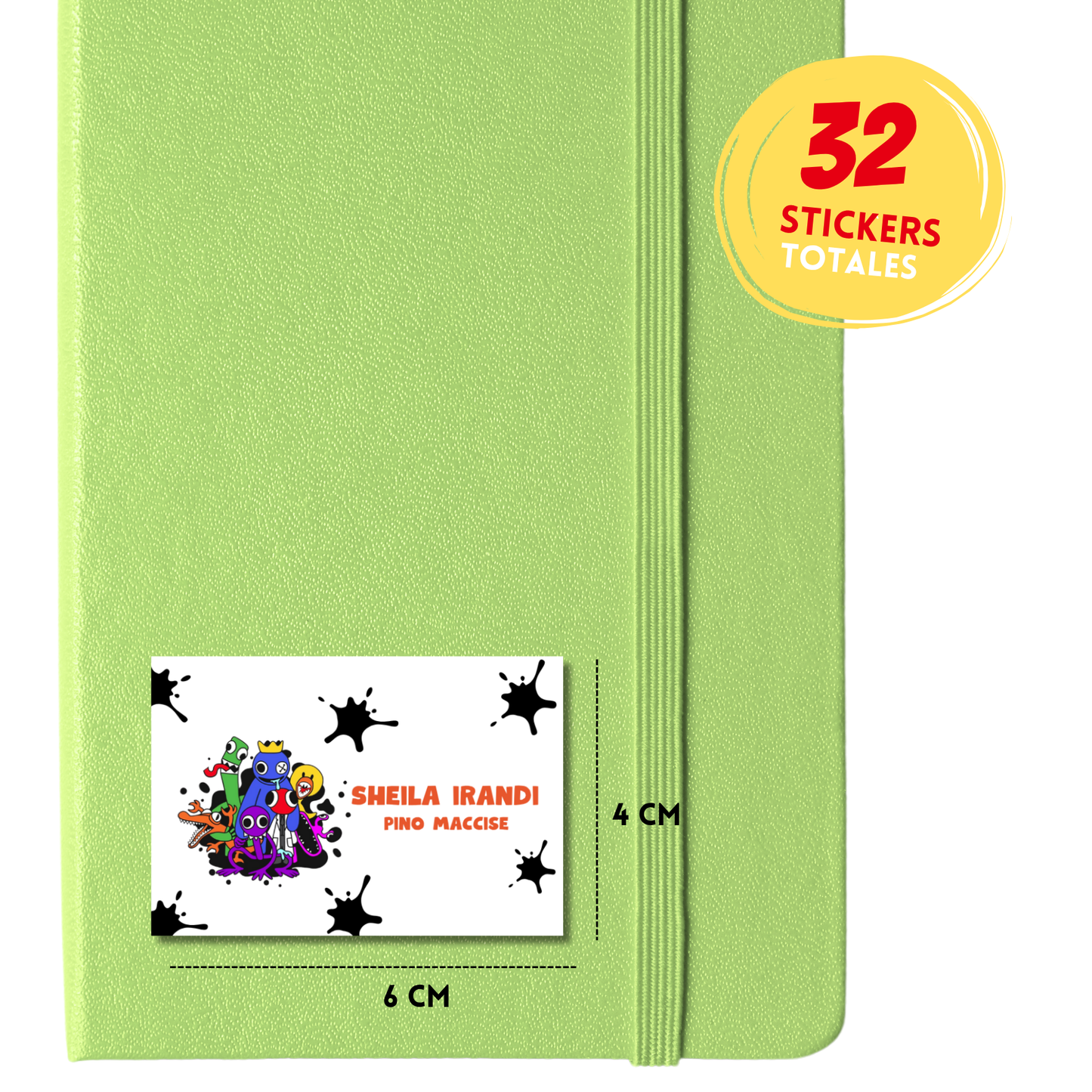 Rainbow Friends Etiquetas Escolares Personalizadas Libretas, Libros y Lápices