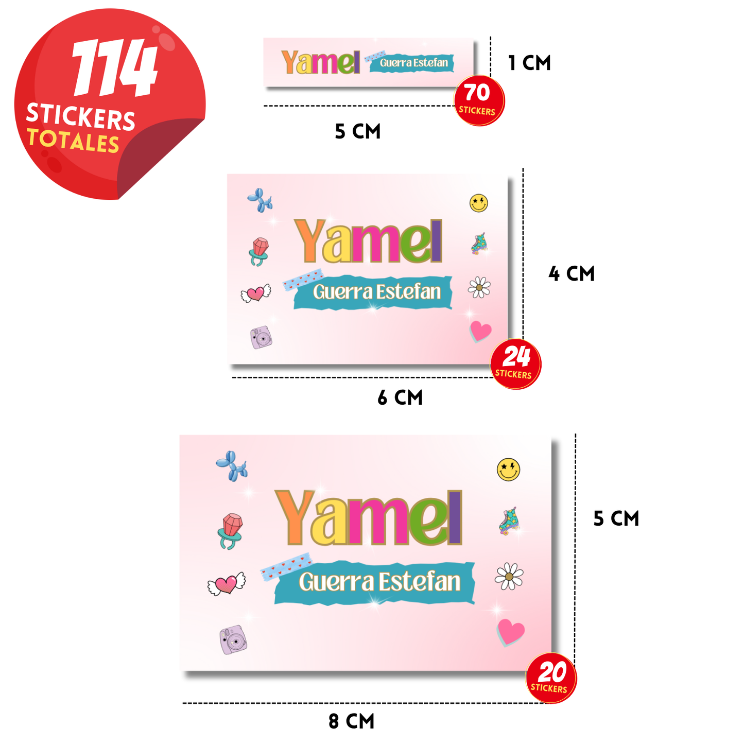 Retro Etiquetas Escolares Personalizadas Libretas, Libros y Lápices