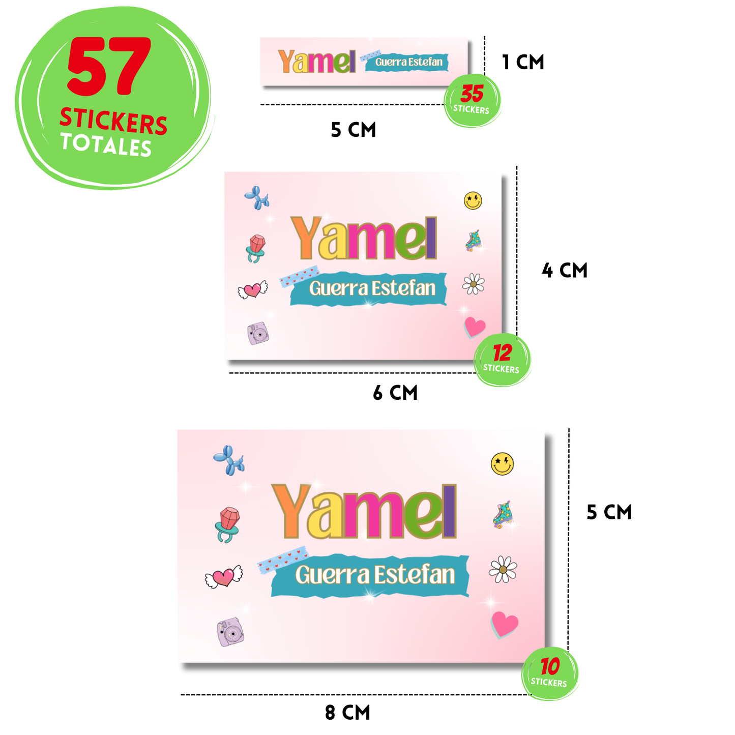 Retro Etiquetas Escolares Personalizadas Libretas, Libros y Lápices