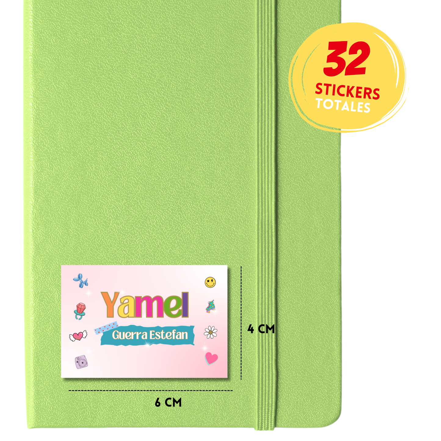 Retro Etiquetas Escolares Personalizadas Libretas, Libros y Lápices