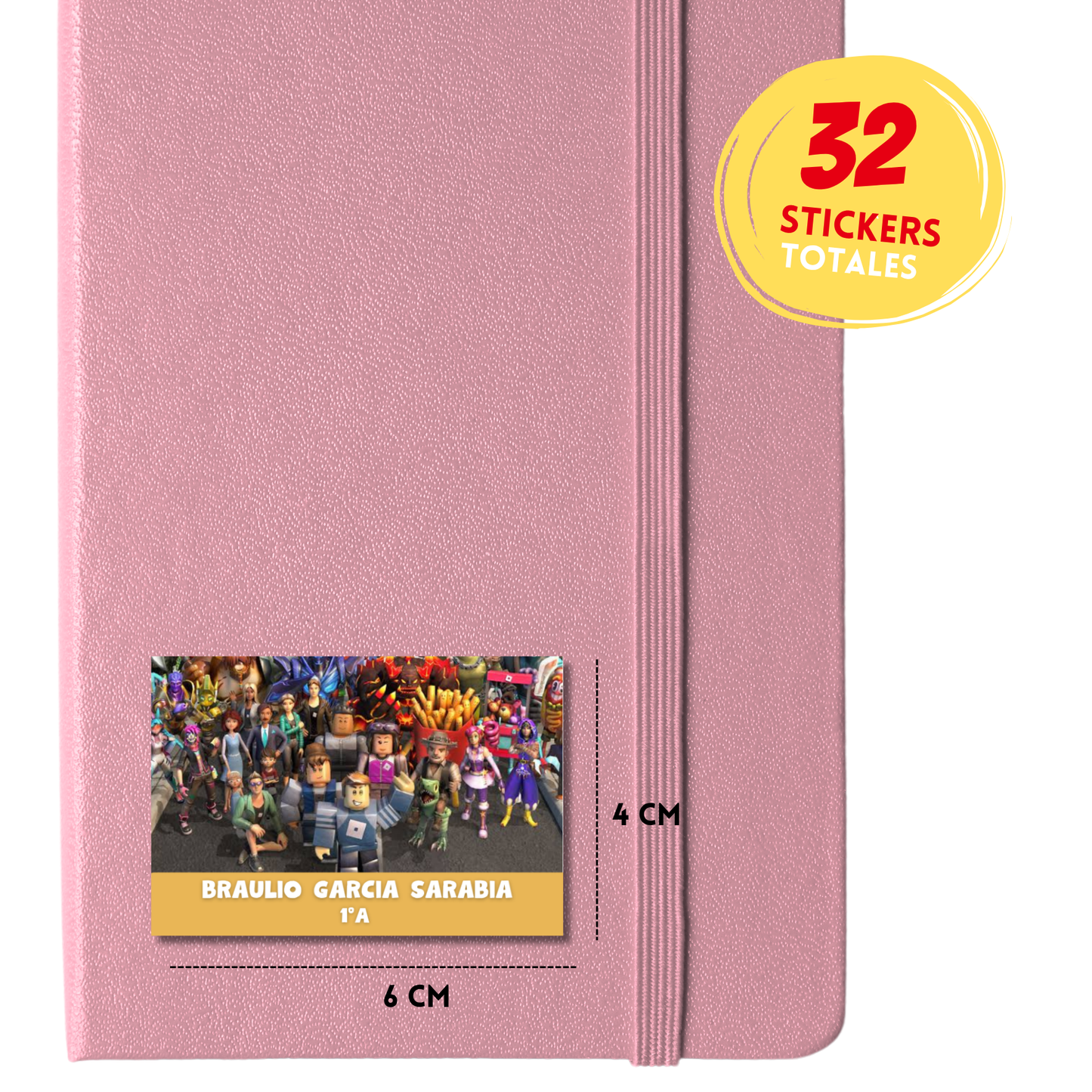 Roblox Personajes Etiquetas Escolares Personalizadas Libretas, Libros y Lápices
