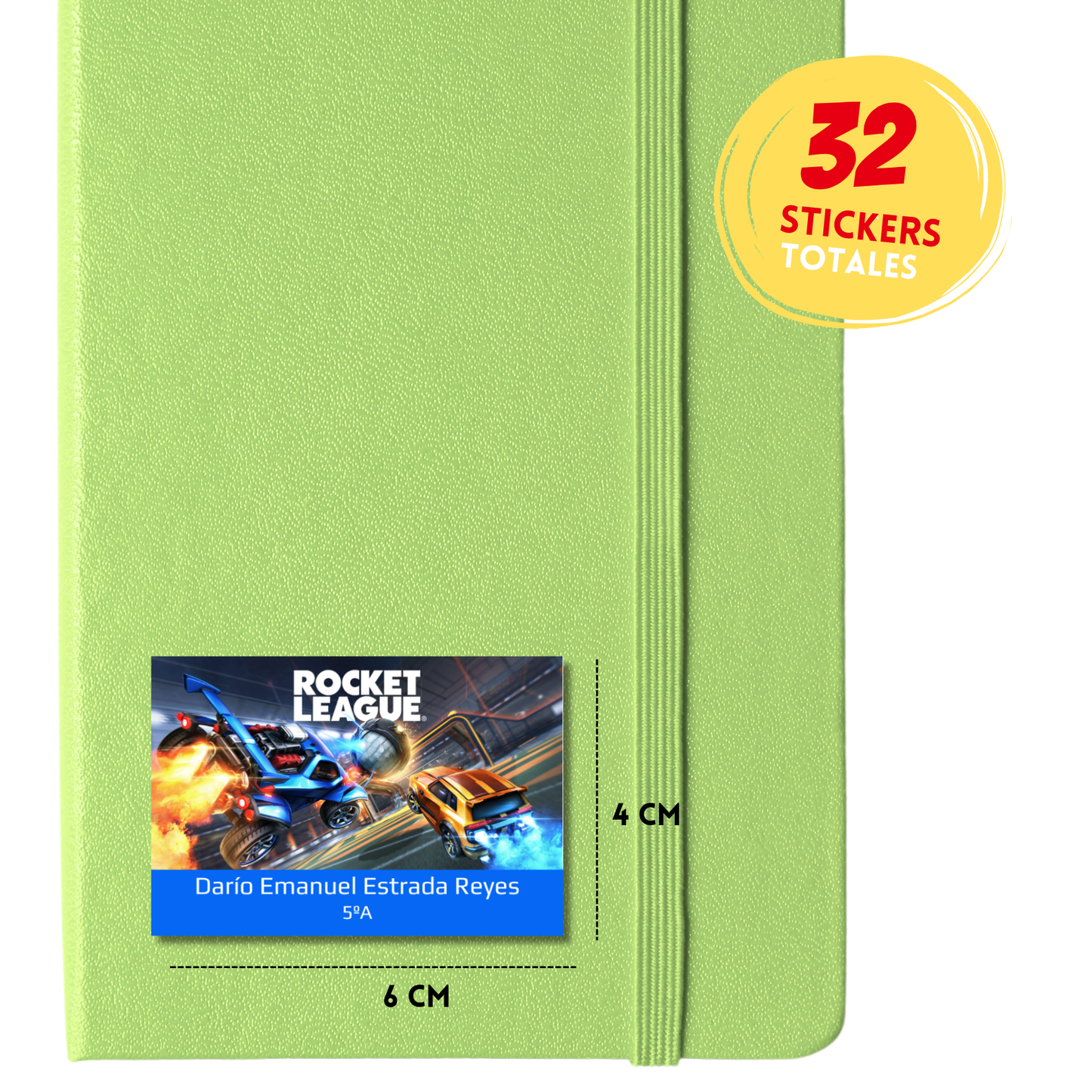 Rocket League Etiquetas Escolares Personalizadas Libretas, Libros y Lápices