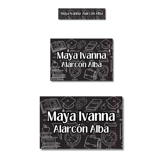 Scholar Pizarrón Etiquetas Escolares Personalizadas Libretas, Libros y Lápices