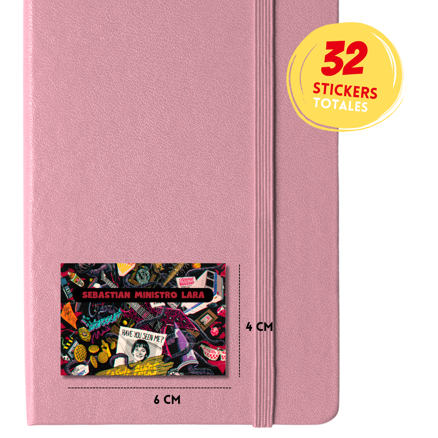 Stranger Things Etiquetas Escolares Personalizadas Libretas, Libros y Lápices