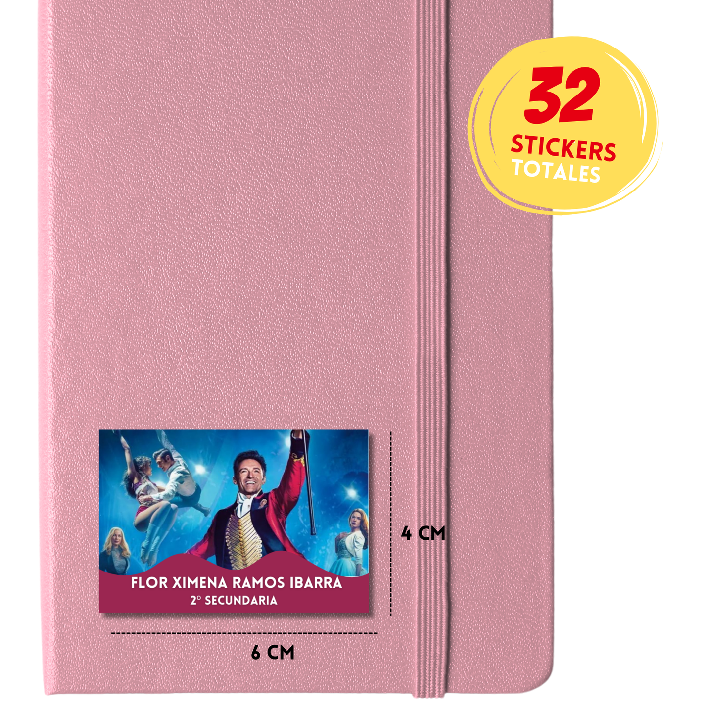The Greatest Showman Etiquetas Escolares Personalizadas Libretas, Libros y Lápices