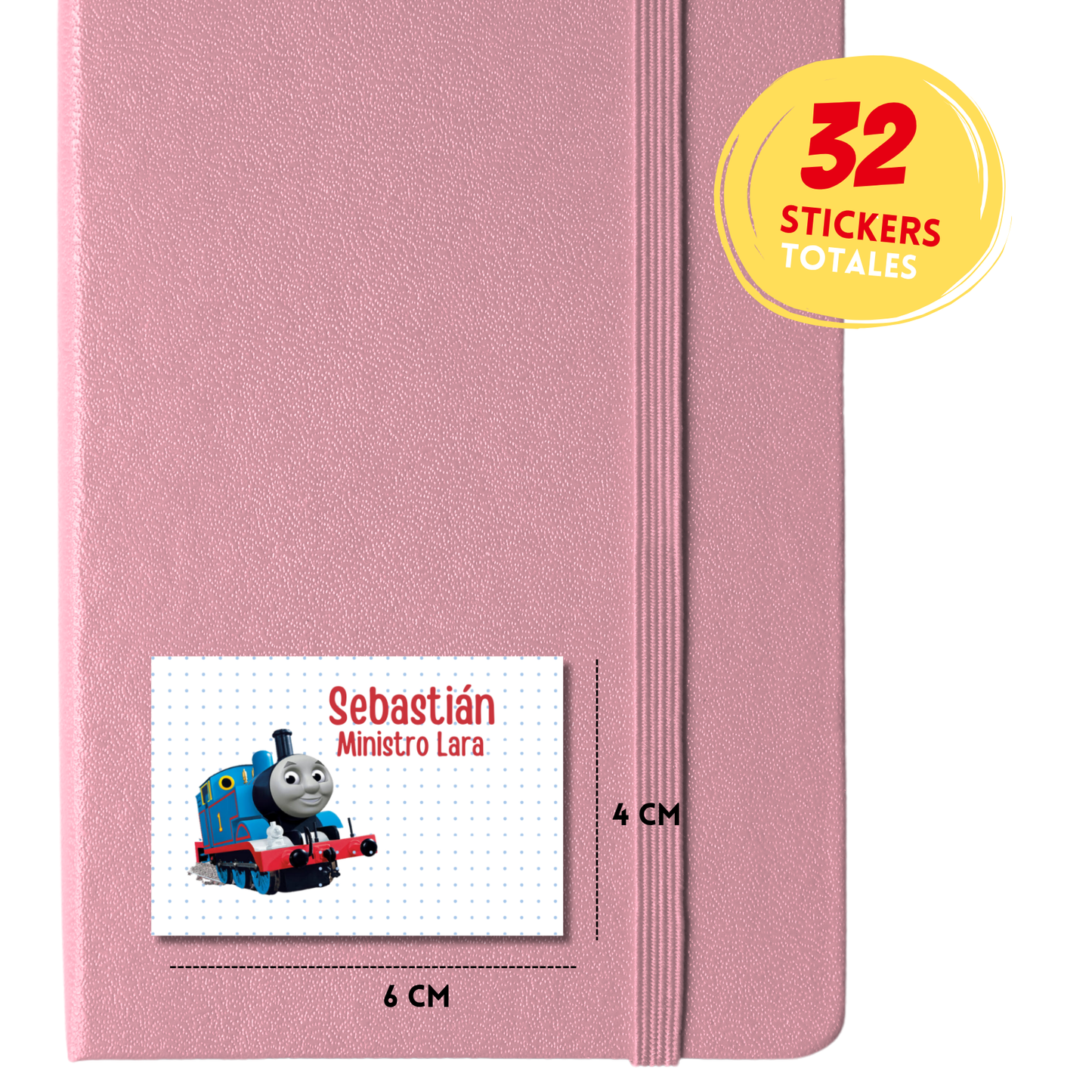 Thomas Train Con Puntos Etiquetas Escolares Personalizadas Libretas, Libros y Lápices