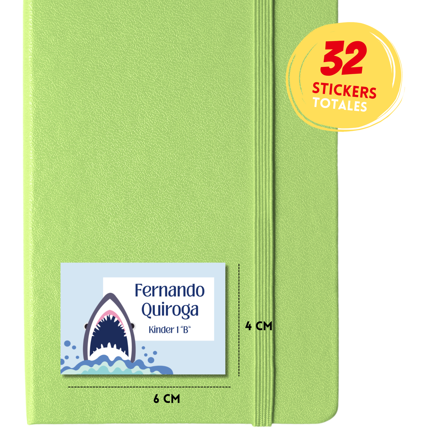Tiburón, Etiquetas Escolares Personalizadas Libretas, Libros y Lápices