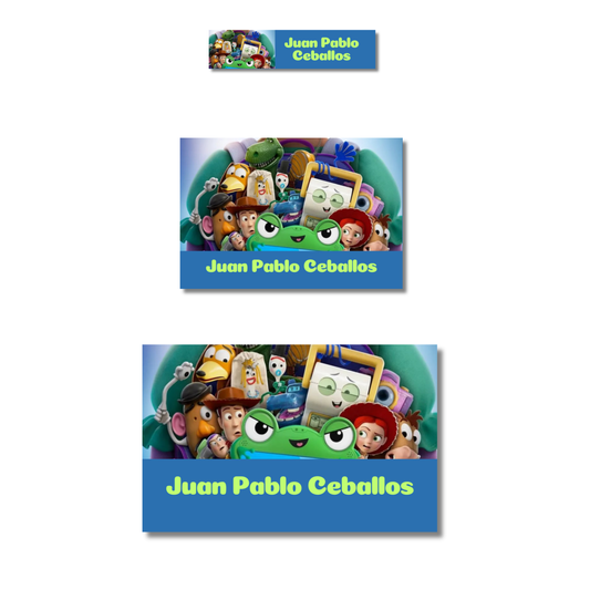 Toy Story 5, Etiquetas Escolares Personalizadas Libretas, Libros y Lápices