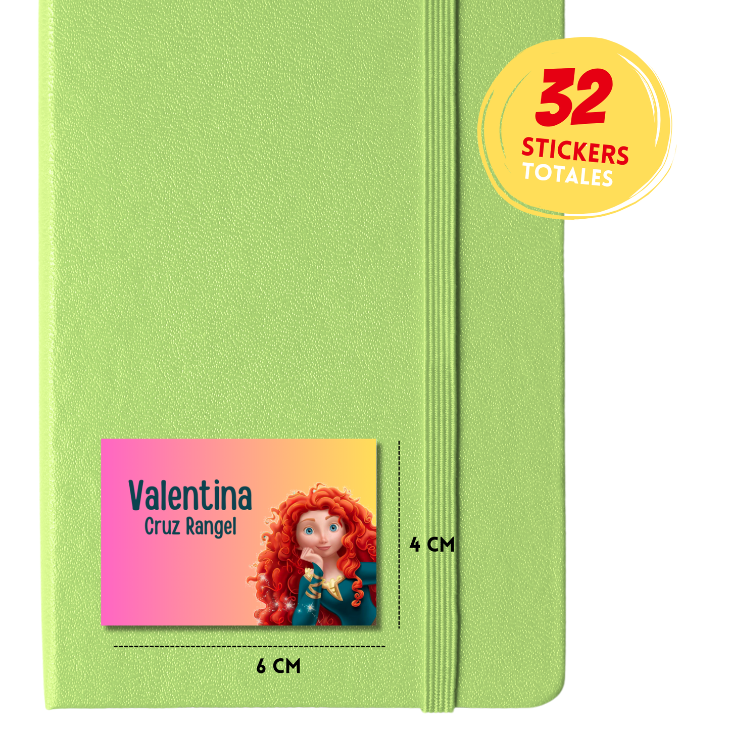 Valiente Etiquetas Escolares Personalizadas Libretas, Libros y Lápices