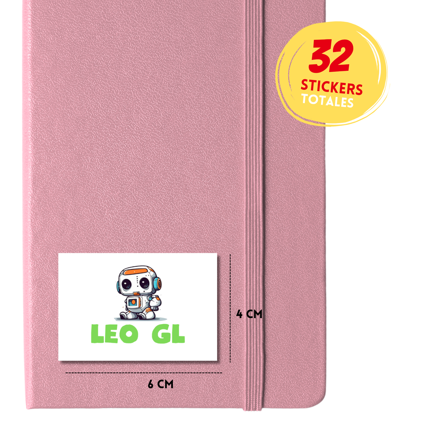 Robot Etiquetas Escolares Personalizadas Libretas, Libros y Lápices