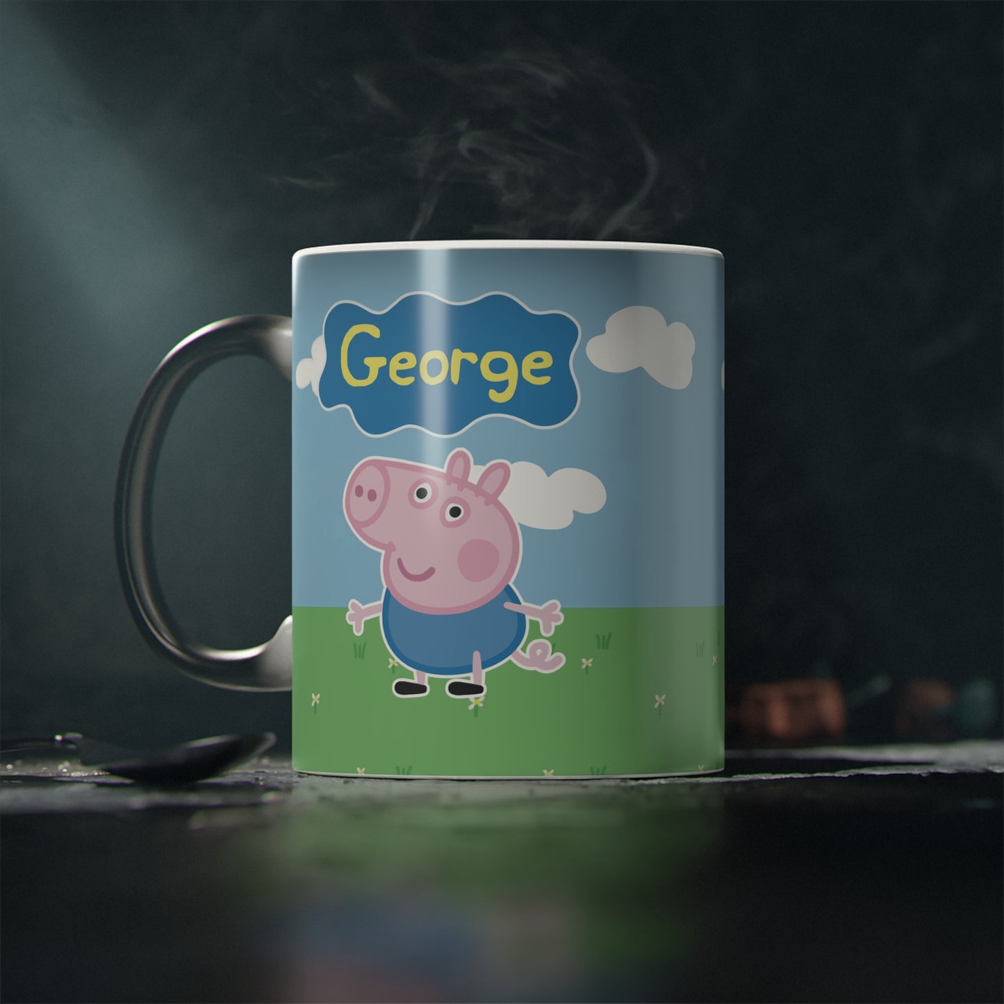 George Peppa Pig Gift Kit Loving Plush Toy + Personalized Magic Mug