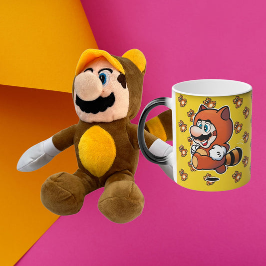 Mario Tanooki Loving Plush Gift Kit + Personalized Magic Mug